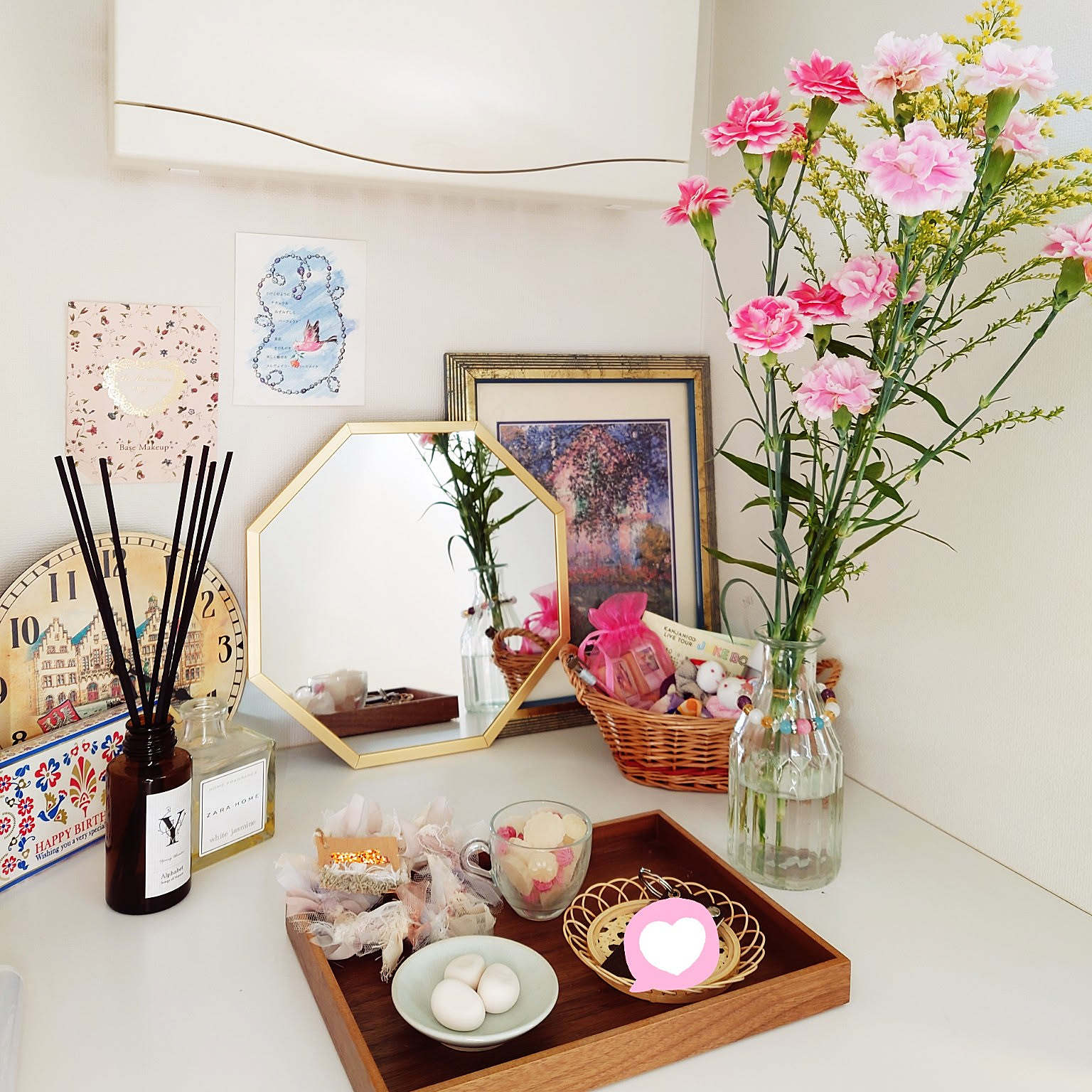 ZARAホーム 八角 壁掛け鏡 【公式通販】