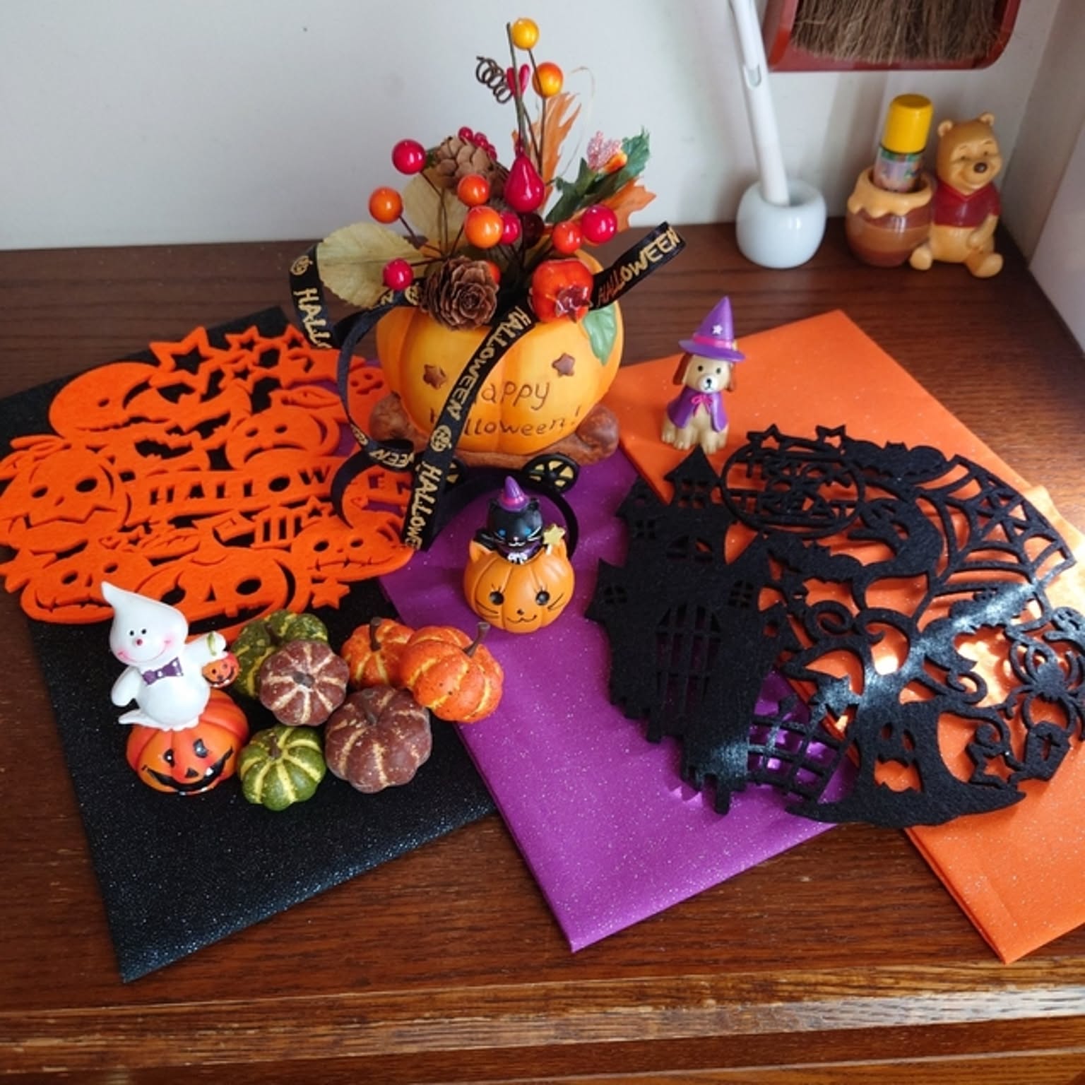 羊毛フェルト ガーランド ハロウィン 秋 ミニチュア 飾り リース