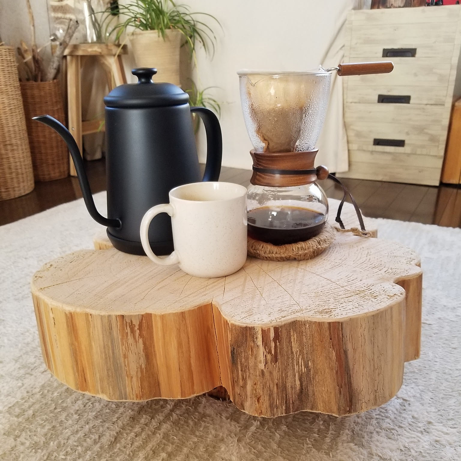 木の切り株テーブル♡ □切り株テーブル 一枚板 座卓 ローテーブル