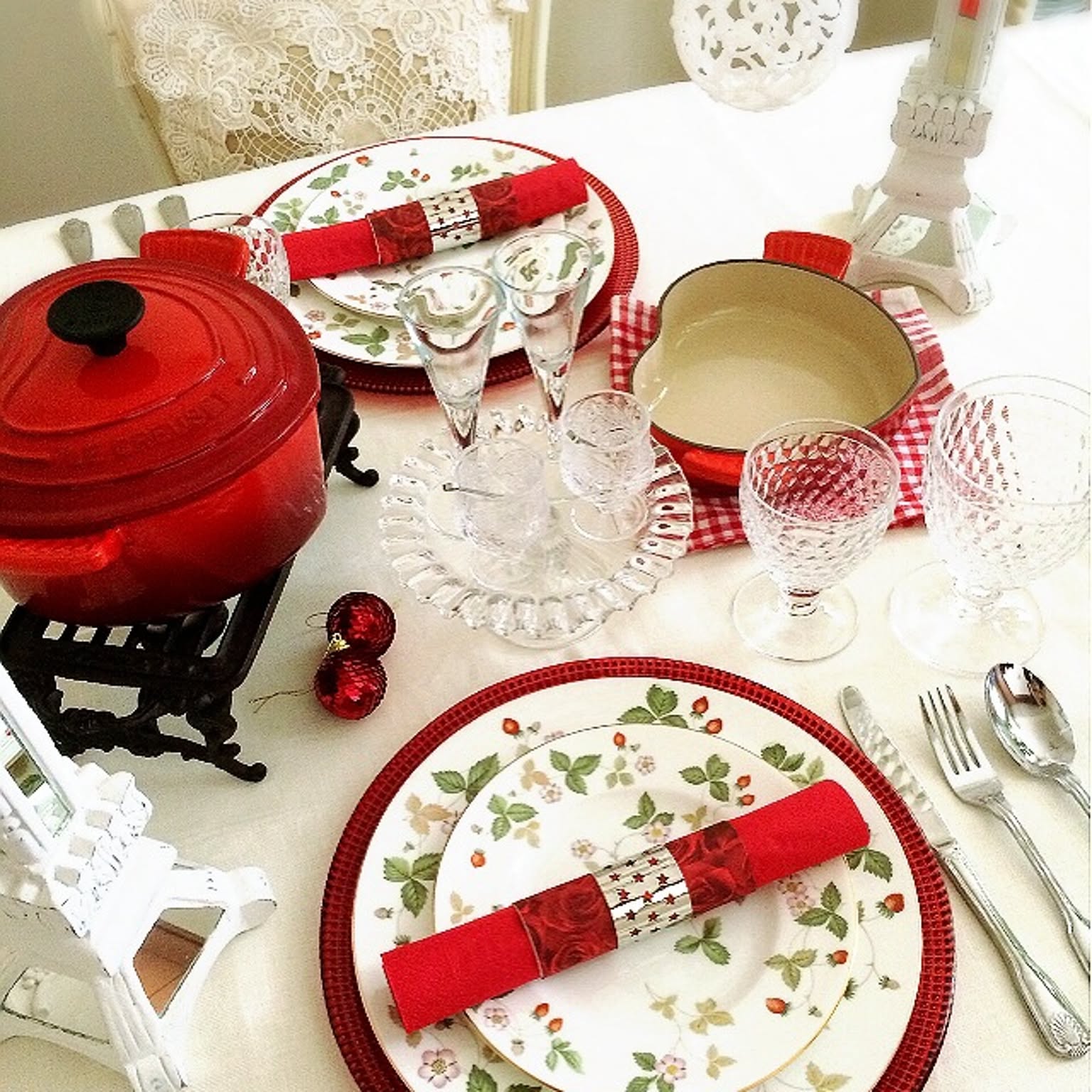 LE CREUSET ナプキンリング レッド グリーン LE CREUSET ナプキンリング レッド グリーン LE CREUSET ナプキン