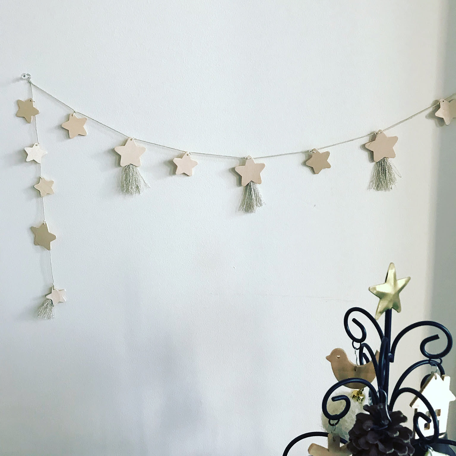 お部屋のアクセントに　ハンドメイド月相ガーランド 手作り/手づくり/ハンドメイド/星ガーランド/ガーランドなど