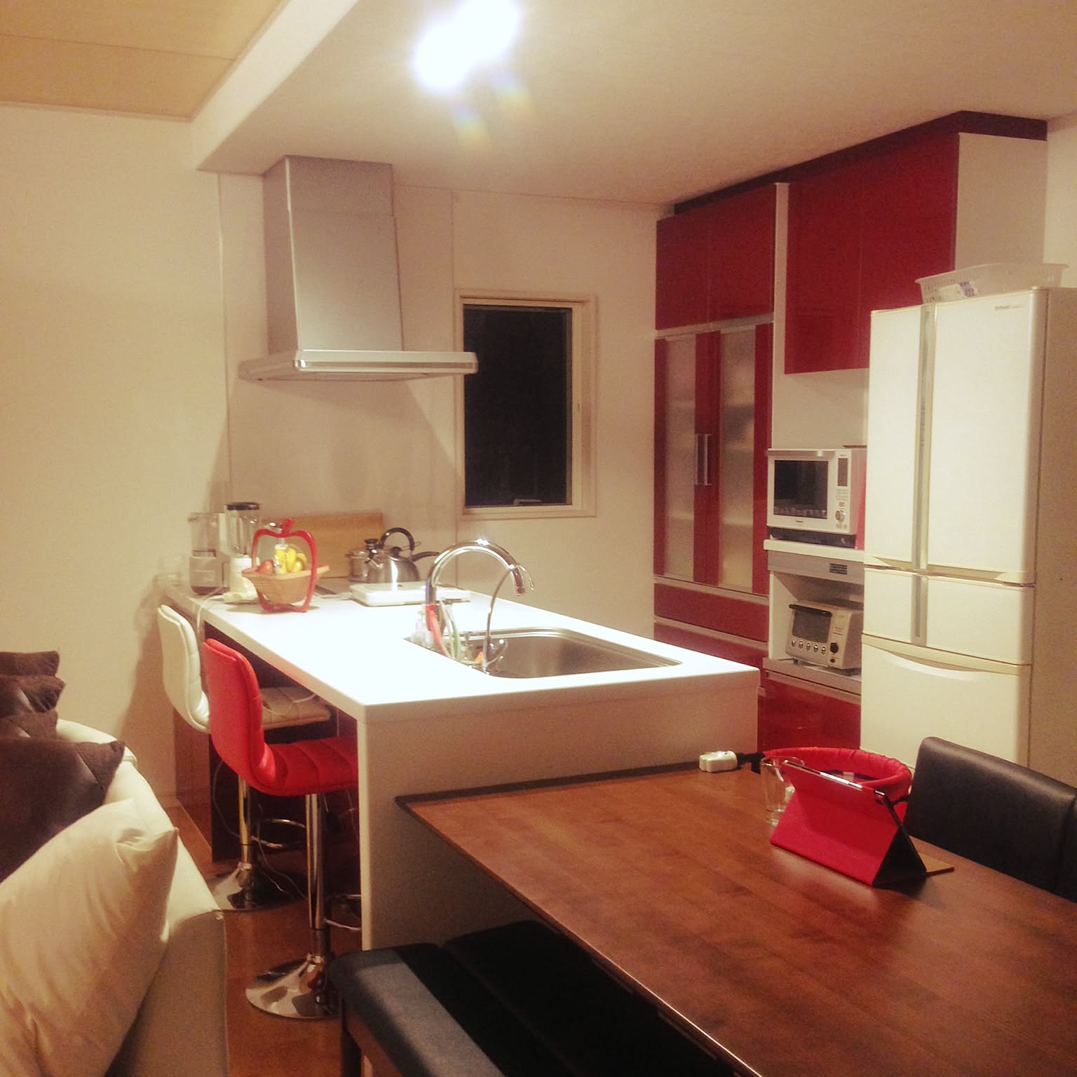 赤いキッチン収納キャビネット Keynat ガレージキャビネット (レッド) KN40441214 ガレージ