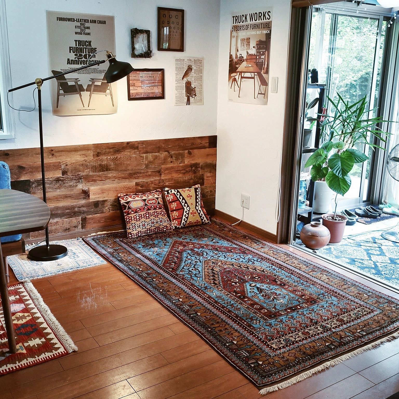 sunshine様専用 バーガンディ 198×160 トルコヴィンテージラグ 【公式