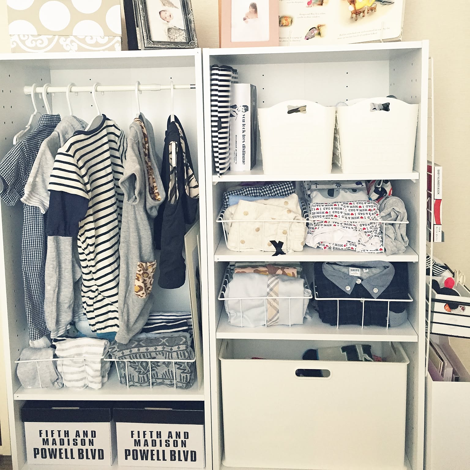 取引決定！カラーボックス　baby closet ベビー　クローゼット　衣類収納　棚 🧸 ニトリのカラボベビークローゼットが 遂に完成した( ・ᴗ・̥̥̥