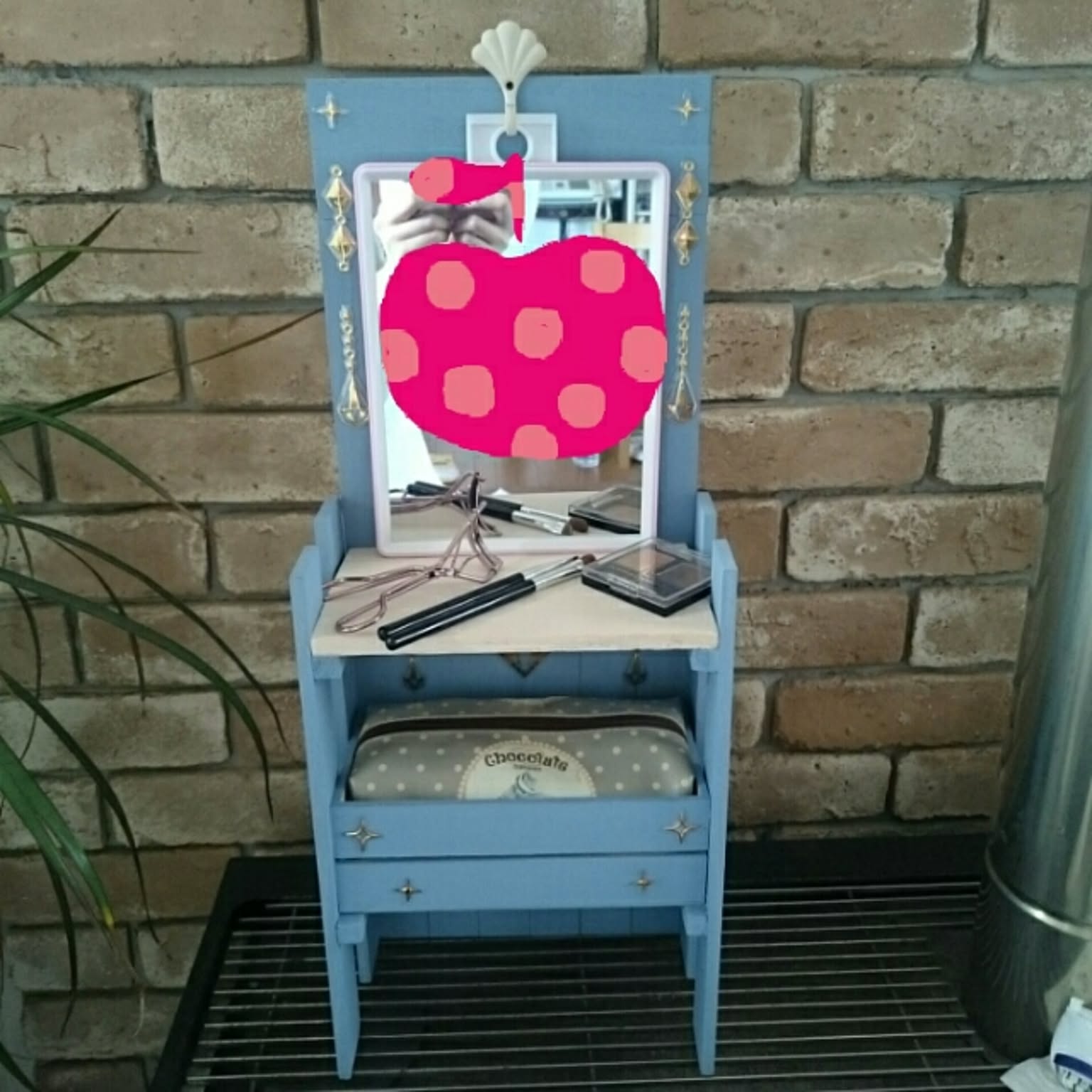 ハンドメイド☆ミニドレッサー ドレッサー 幅 24cm ミニドレッサー 木製 引き出し付き