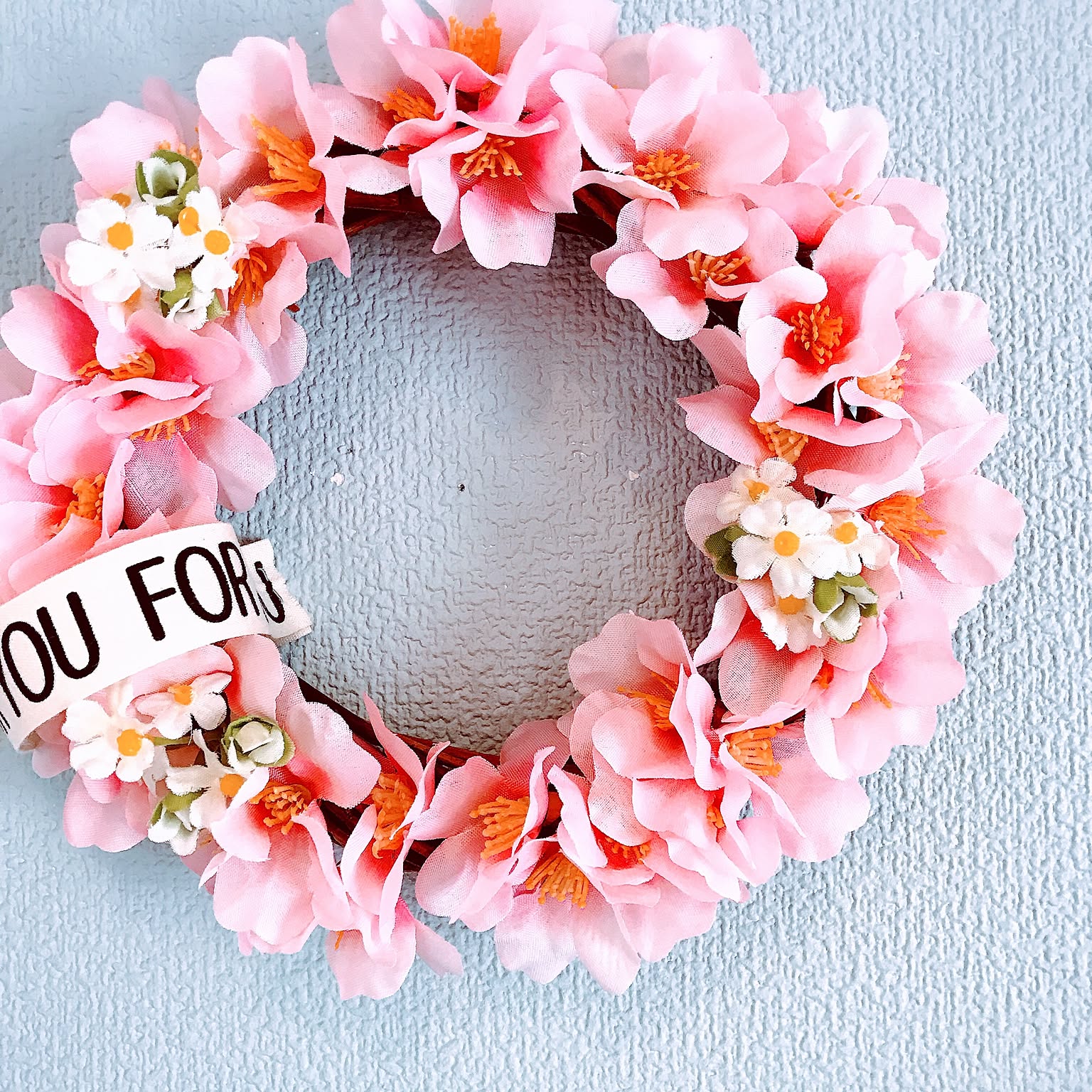 ウエルカムリース  ハンドメイド　ひな祭り 桜　インテリア　毛糸玉　春リース 580549006ee6cff0461f73531a19b5