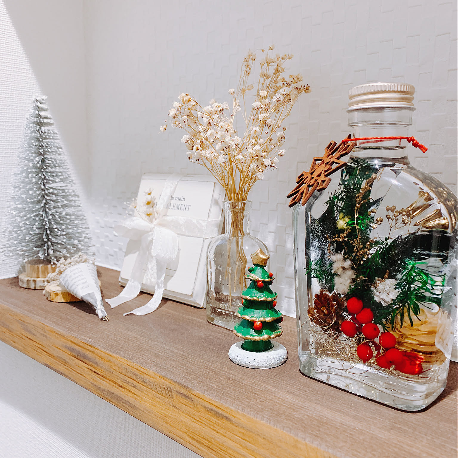 ◇ハーバリウム 277 クリスマスツリー*.:。✿*゜¨ コースター かわいい 花