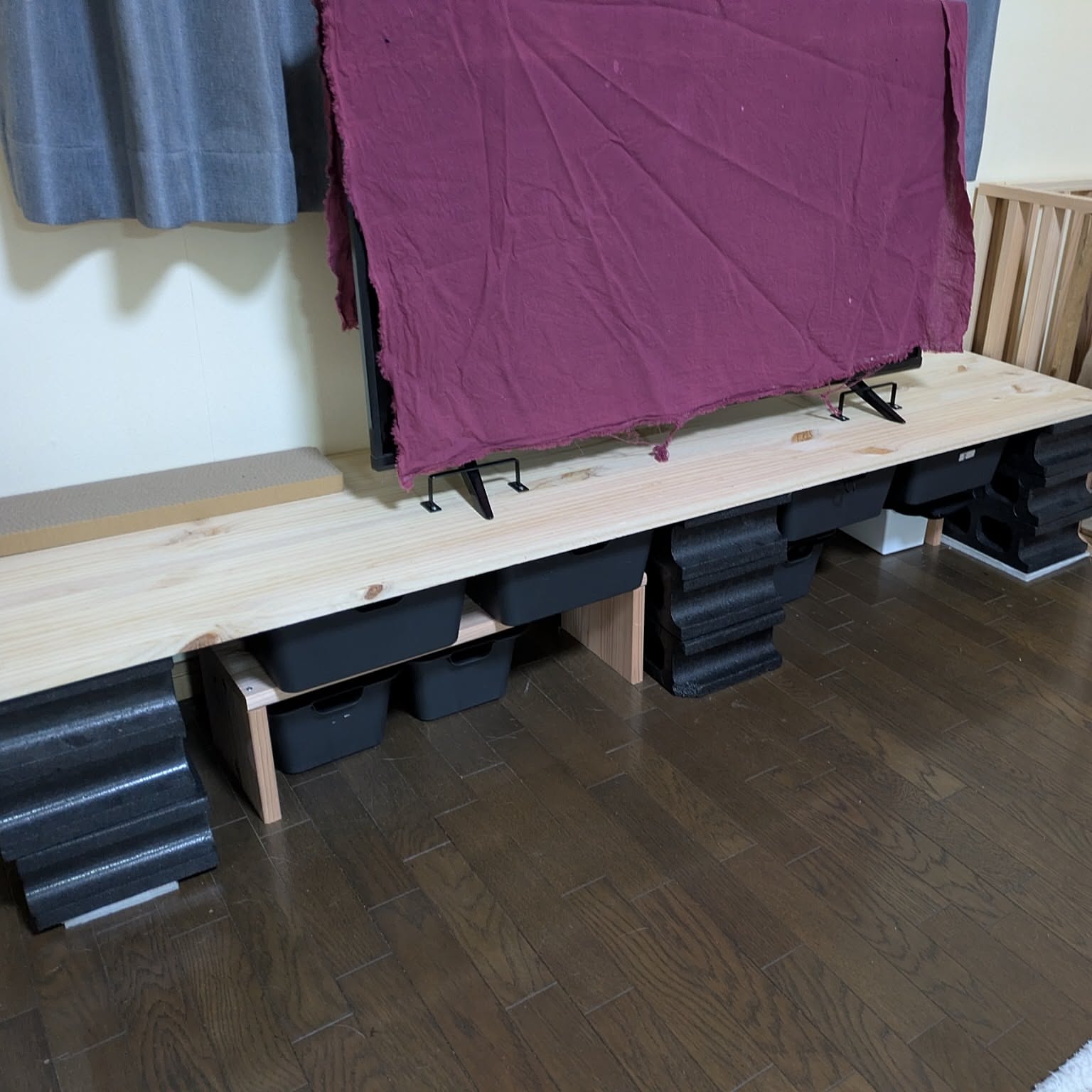 テレビボードDIY パイン集成材のインテリア・手作りの実例 ｜ RoomClip