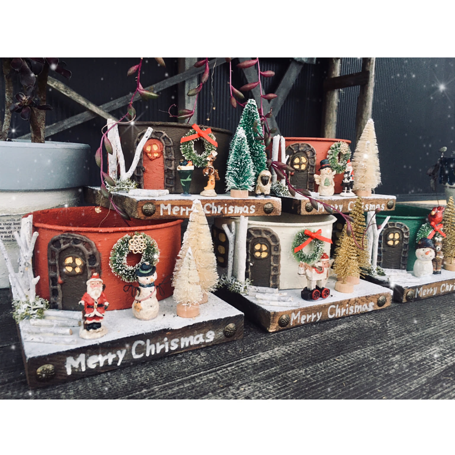 ぺこりぃさま専用　リメイク缶　クリスマスプレート クリスマスの街並み 楽天市場】クリスマス オーナメント ティン缶 サンタベア クリスマス