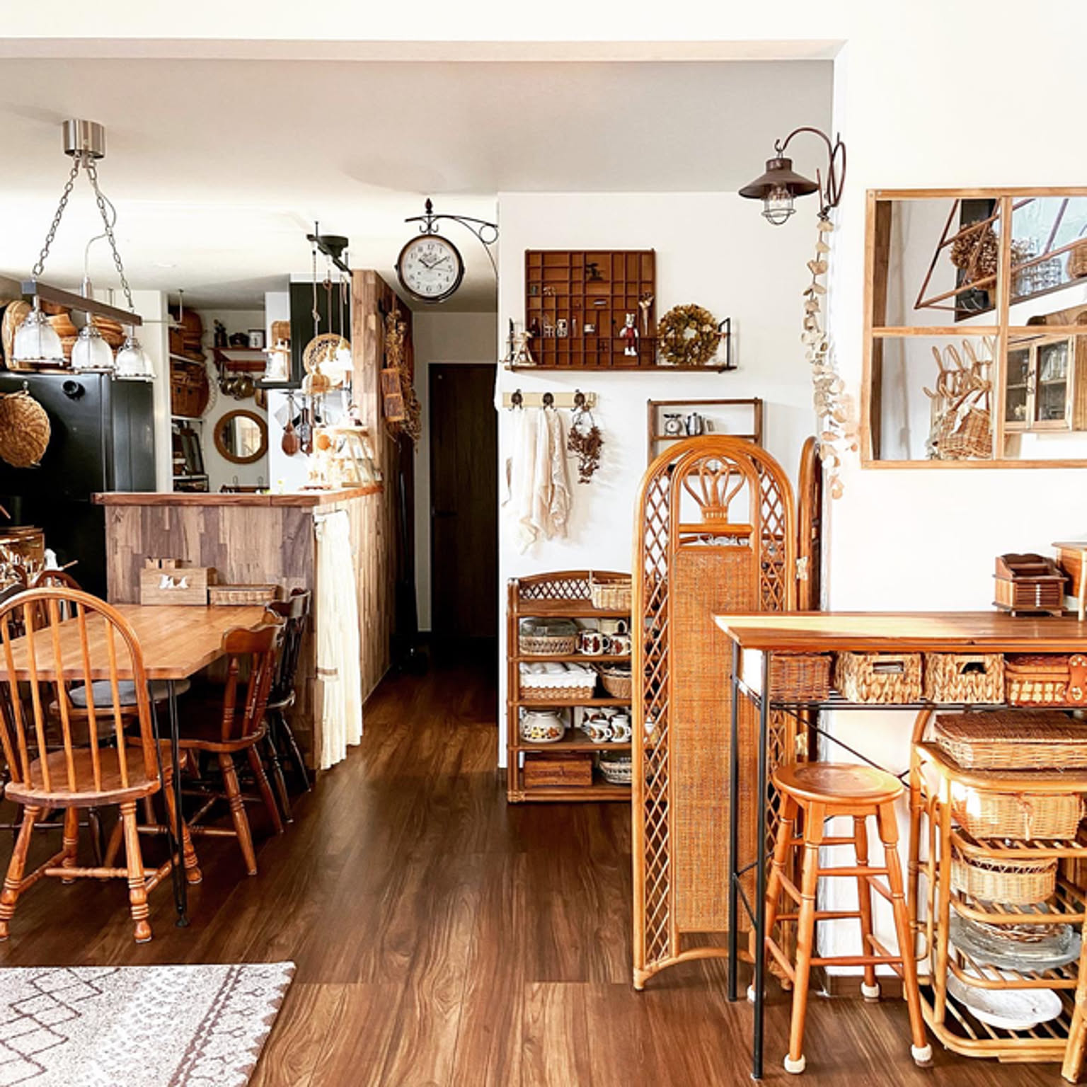 衝立　ラタン 間仕切り 天然木 籐 ラタン 屏風 ついたて おしゃれ 衝立