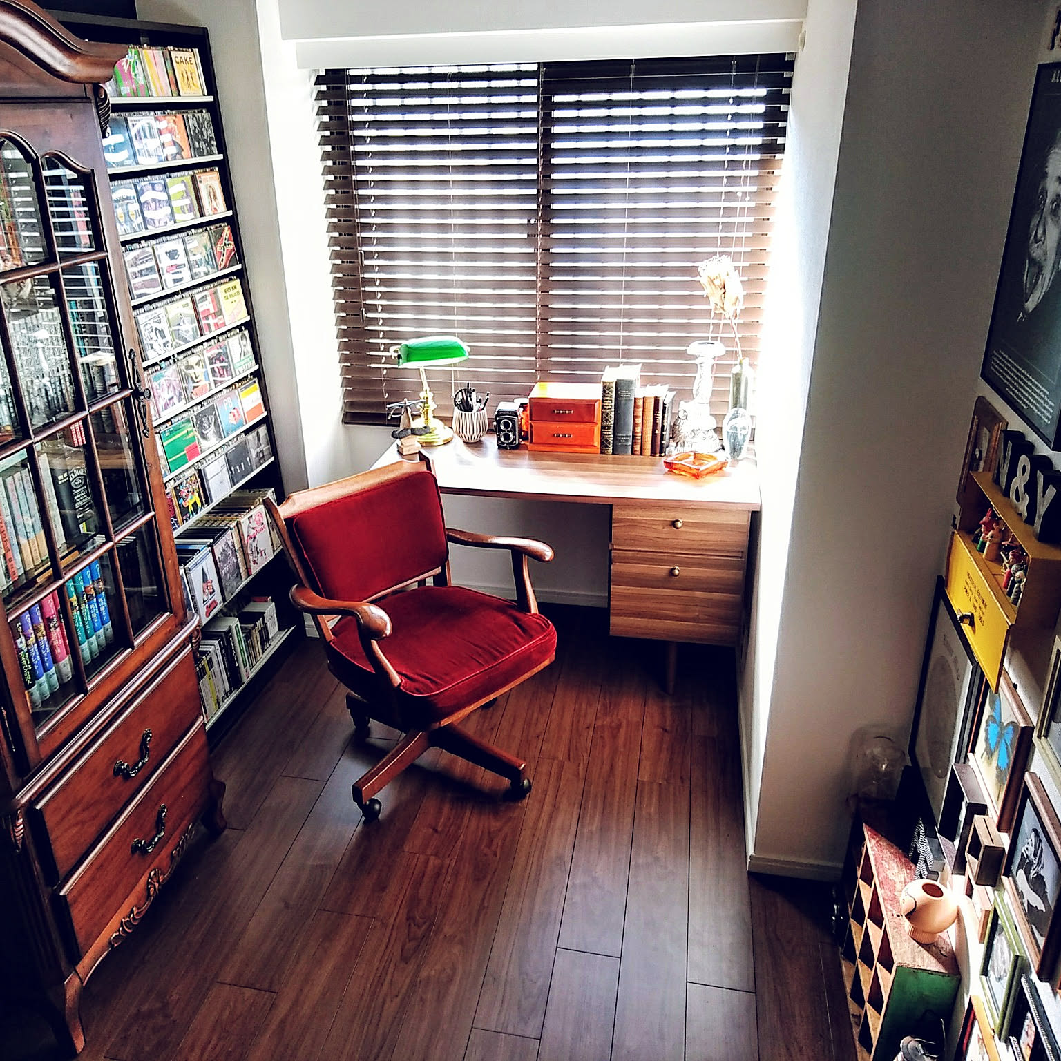 1970's　カリモク　ウッド　レッド　ファブリック　モダン　バスケット 1970's カリモク ウッド レッド ファブリック モダン バスケット