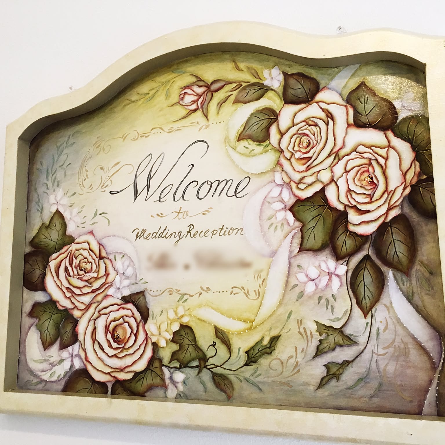 結婚式や玄関等に♡ウェルカムボード 玄関/入り口/ウェルカムボード 結婚式/トールペイント/フレンチ