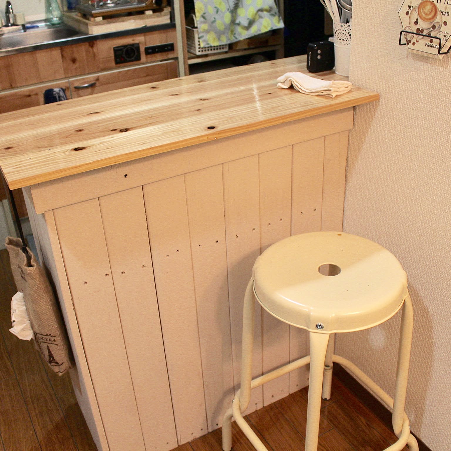 キッチン/キッチンカウンター/キッチンカウンターDIY/カフェ風