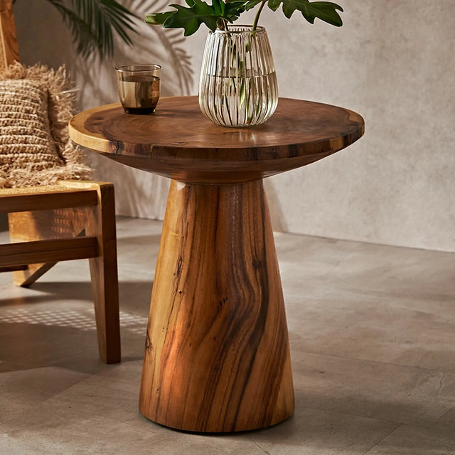 貝塚伊吹丸太サイドテーブル 10000円→8500円 ウッドレジンサイドテーブル（ブルー：貝塚伊吹）mawore-t010 | mawore