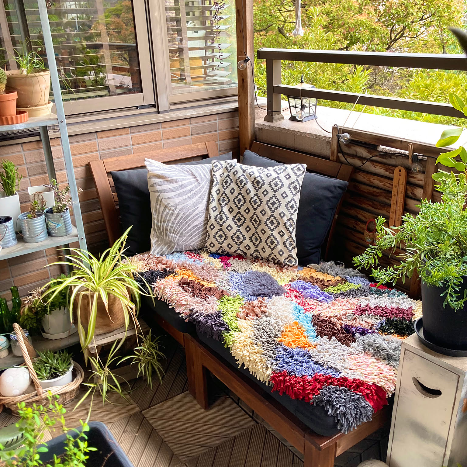 リビング/ベランダ/IKEA/ガーデンソファ/ソファなどのインテリア