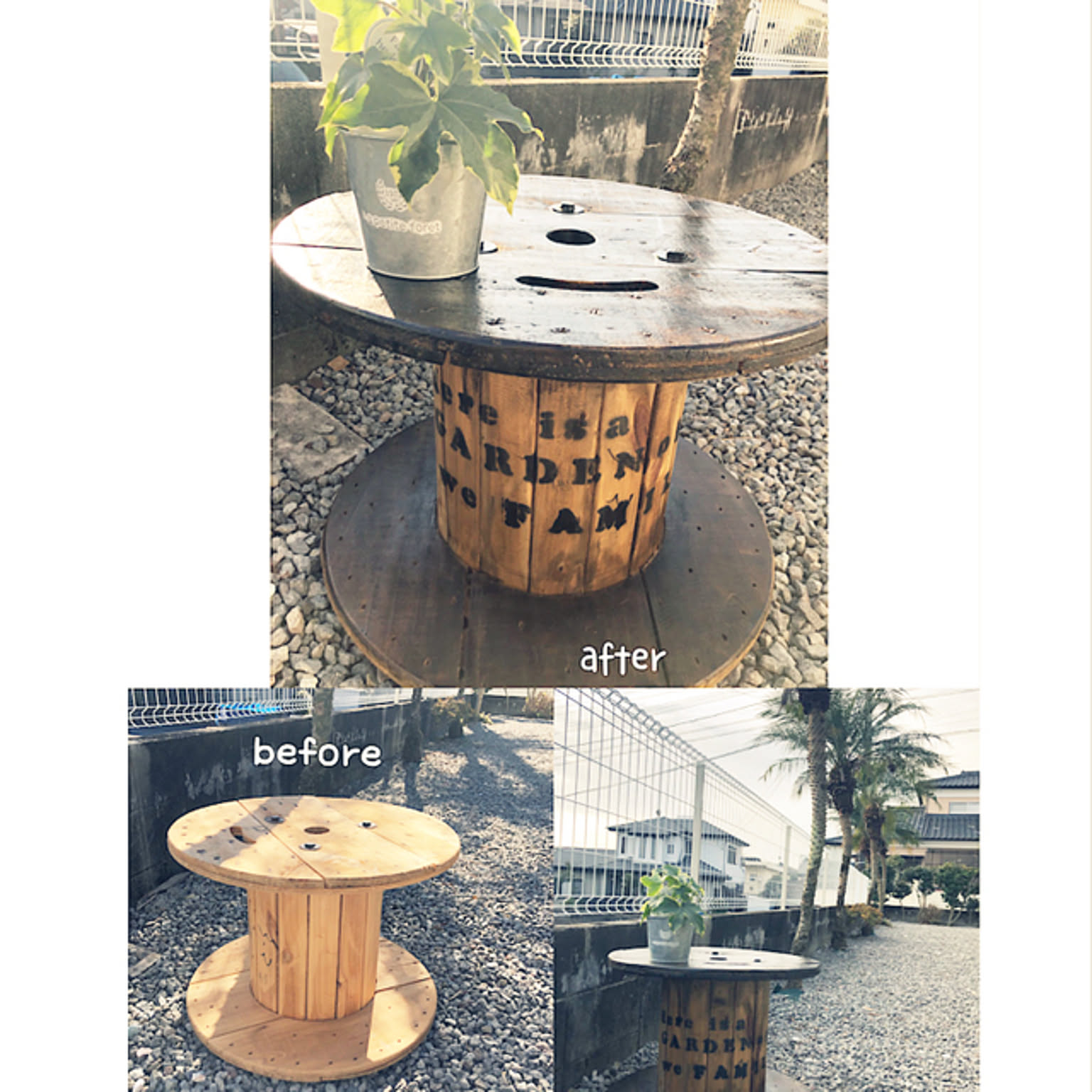 夫婦でDIY ケーブルドラムリメイクのインテリア・手作りの実例