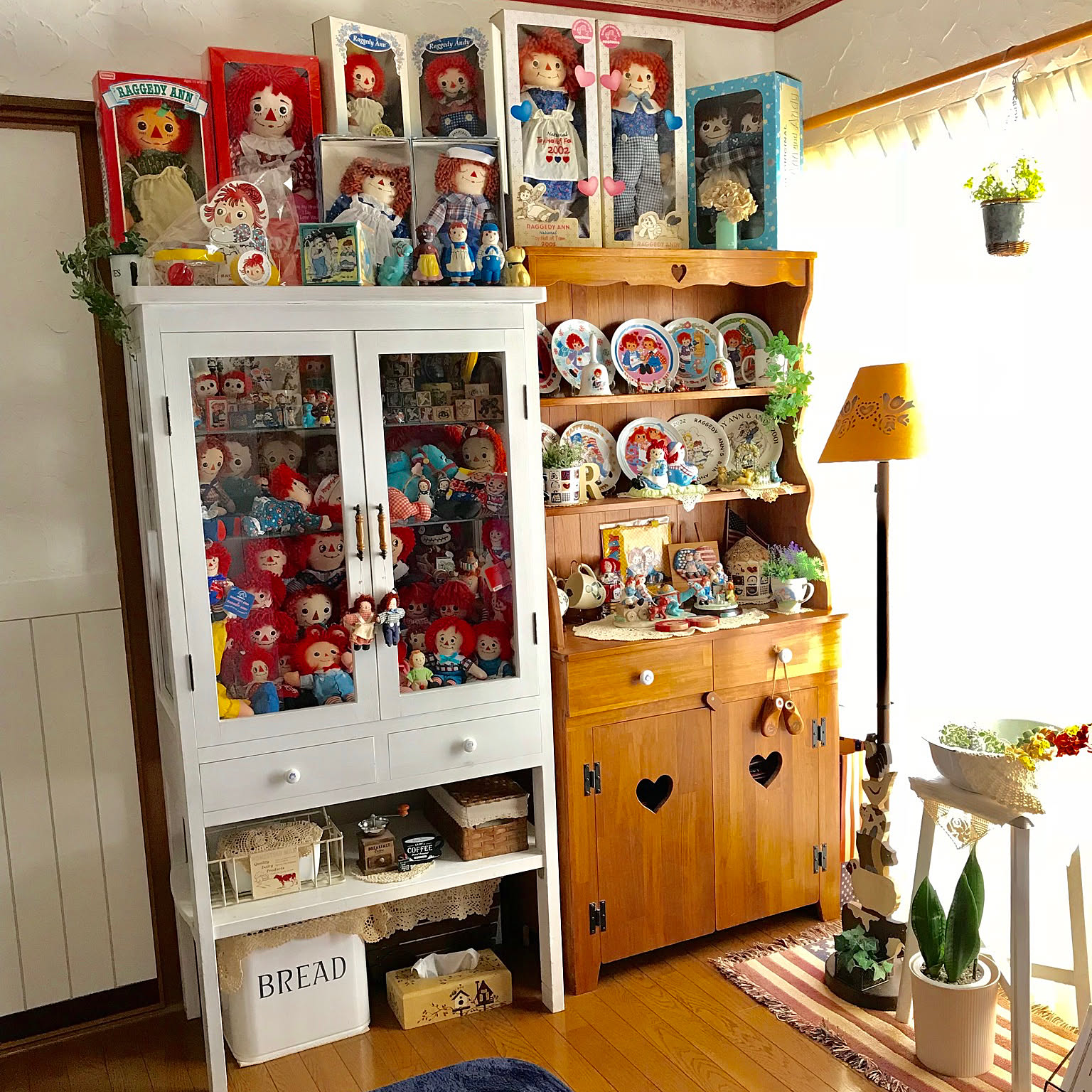 木製フロアスタンド 赤白チェック アンファンΩ
