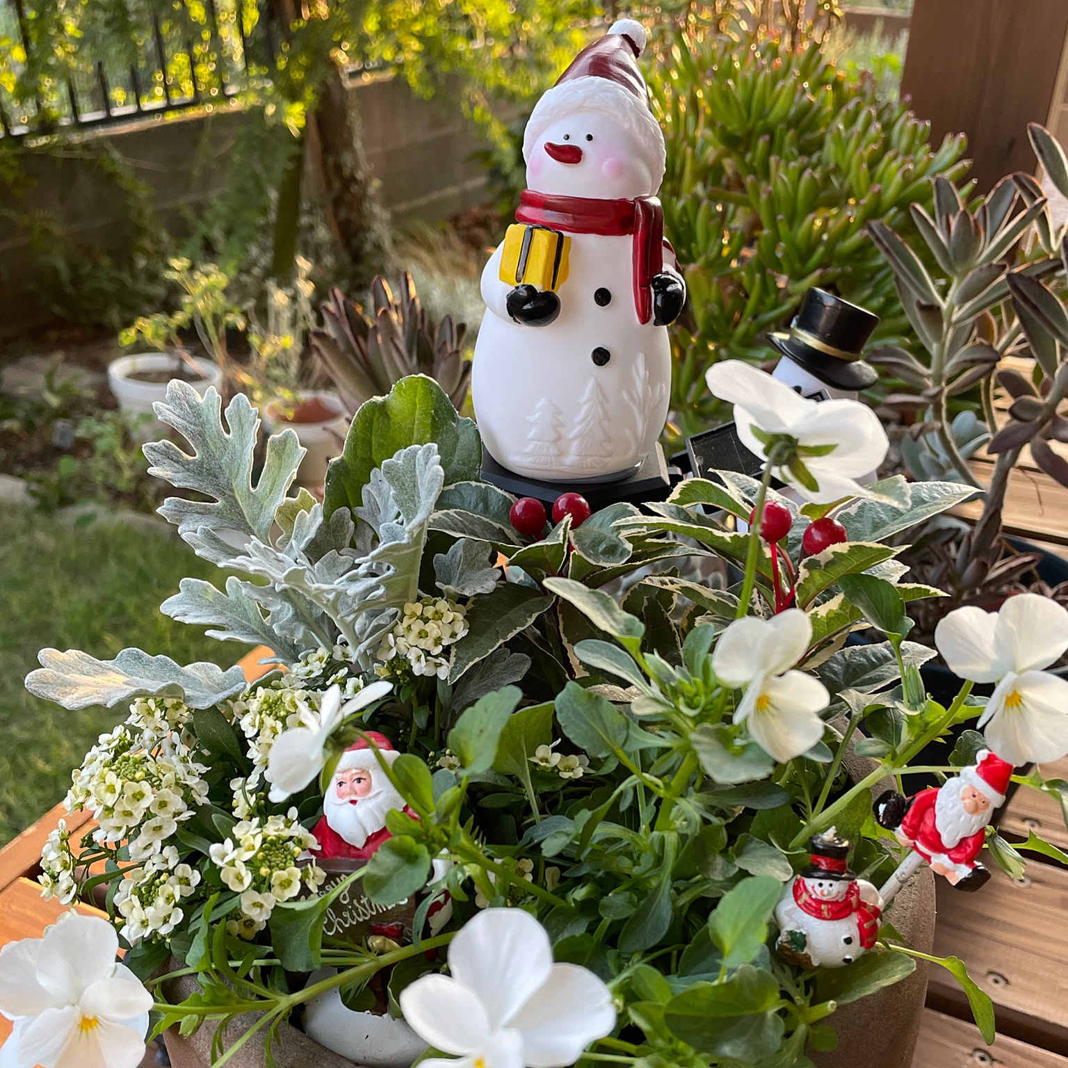 雪だるま5個セット(c)☆クリスマスオーナメント☆ハンドメイド うた