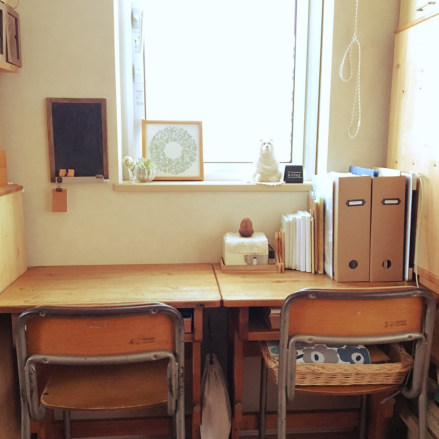 手作り木工雑貨 学校の机をアレンジしてみました。 生ぬるい