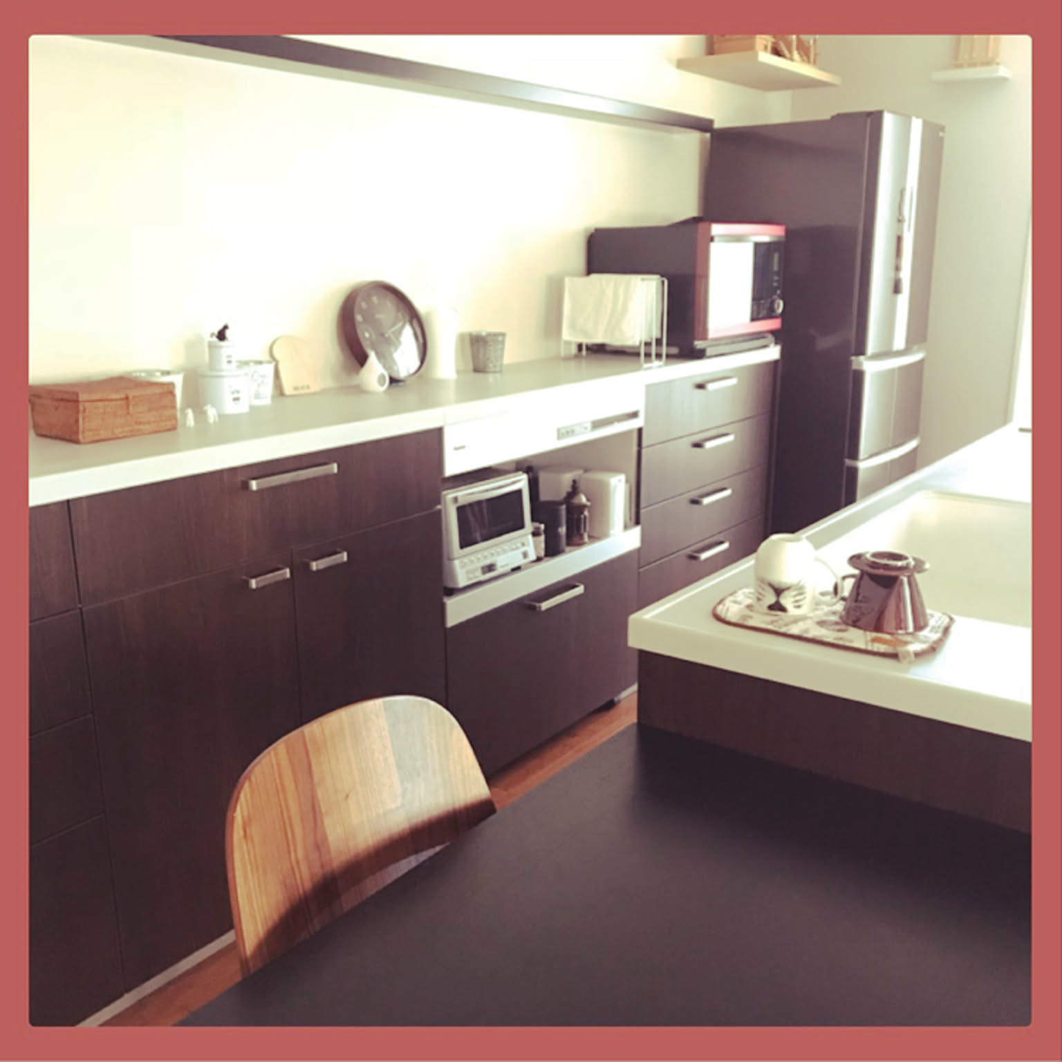 マルミツ木工 ダークブラウン キッチンボード【9650085】 マルミツ木工 ダークブラウン キッチンボード【9650085】