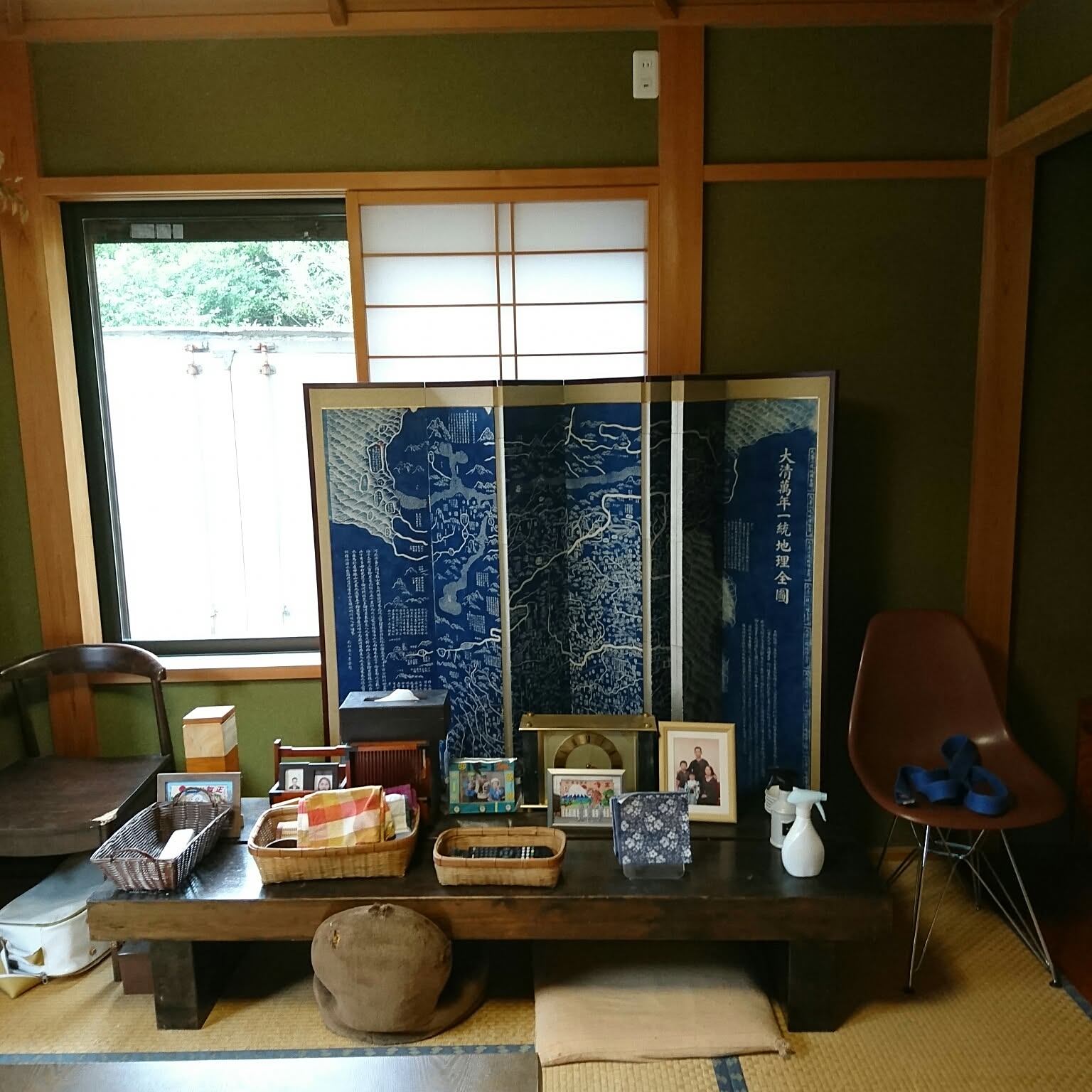 屏風、衝立、江戸風、両面使い、和室、茶室 Amazon | CenxnuHa パーテーション 間仕切り 4連 屏風 和風衝立