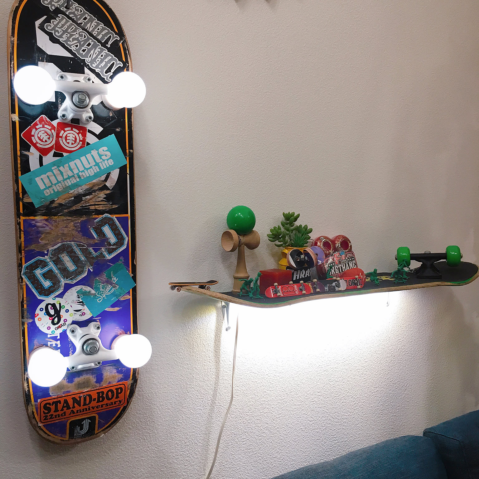 シフトノブウッドスケボーリメイクオリーブウッドハンドメイド