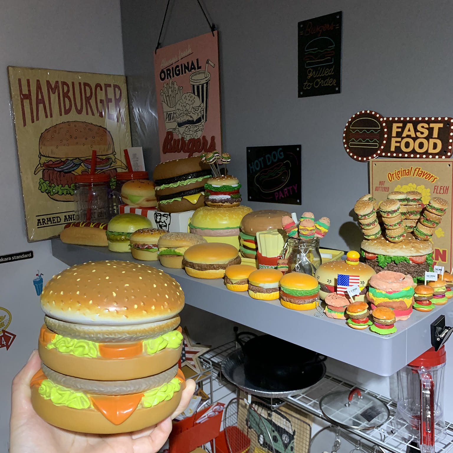 アメリカンダイナー ハンバーガー 立体式 壁掛け看板 BURGERS 【公式通販】