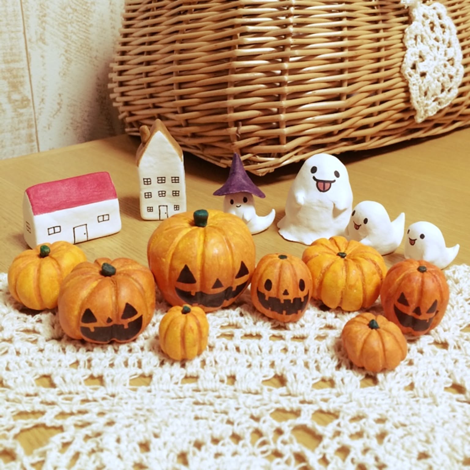 楓花様】ハロウィン飾り各種 置物 羊毛フェルト ちりめん