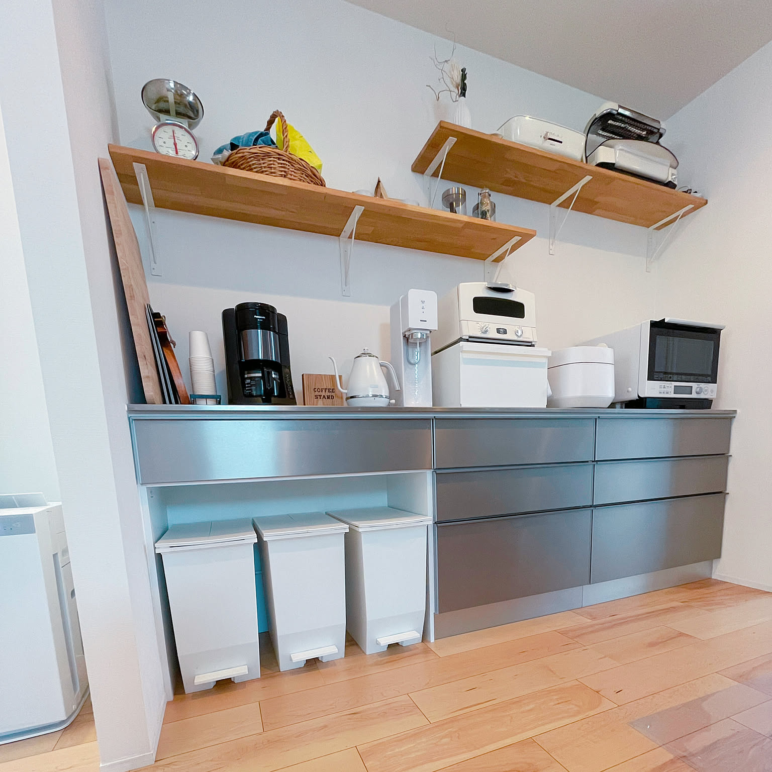 送料込】Atom カップボード キッチンボード＋ゴミ箱セット 楽天市場