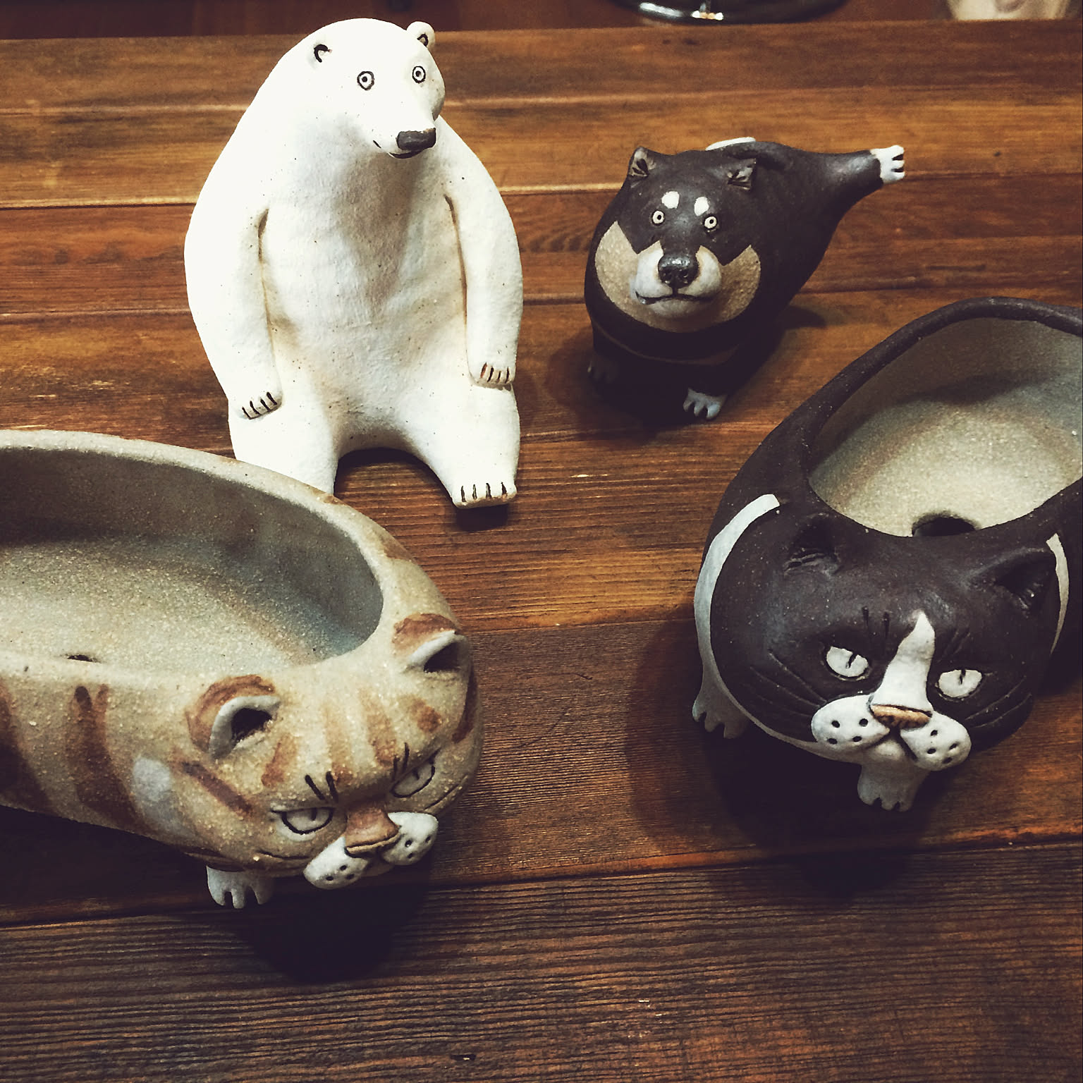 かとうゆみさん陶器象の置物