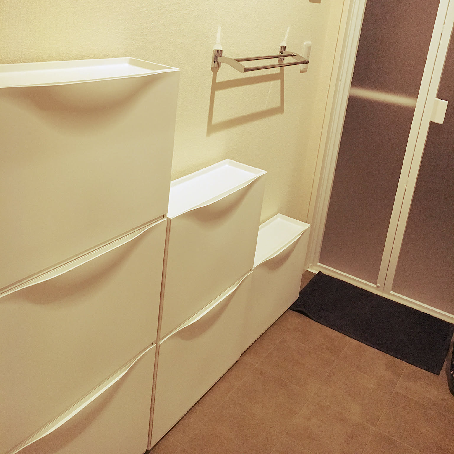 ミズエ　IKEA トローネス　３個セット TRONES トローネス シューズキャビネット/収納, ホワイト, 52x39