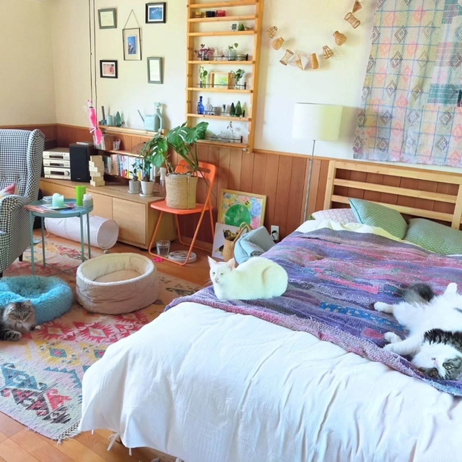 カラフル スクエア型ステッチ ラリーキルト インテリア カンタキルト 377 カラフル スクエア型ステッチ ラリーキルト インテリア カンタキルト