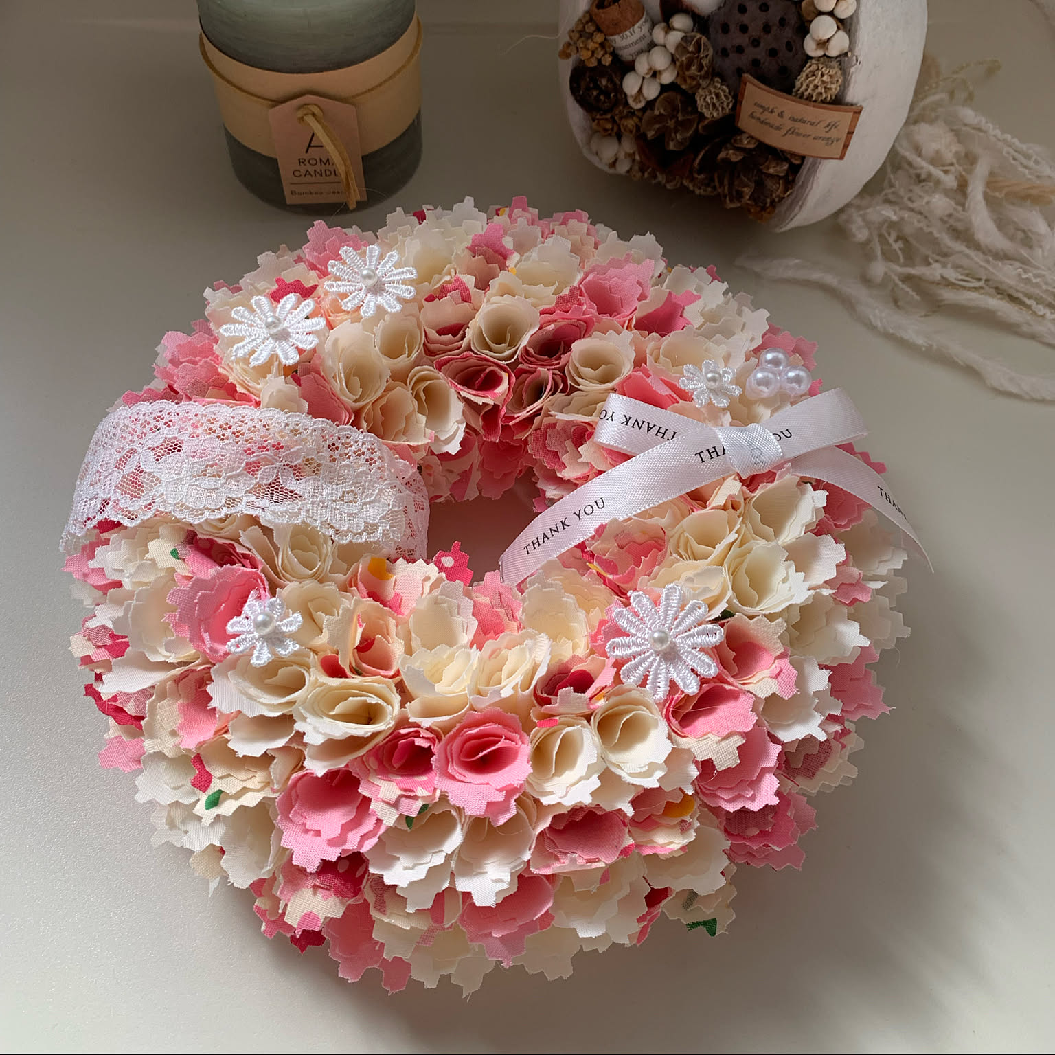 ハンドメイド　ひな祭りリース　しめ縄リース　ひな祭りフラワーリース 519fc562cc0ae2562e784a8021c966