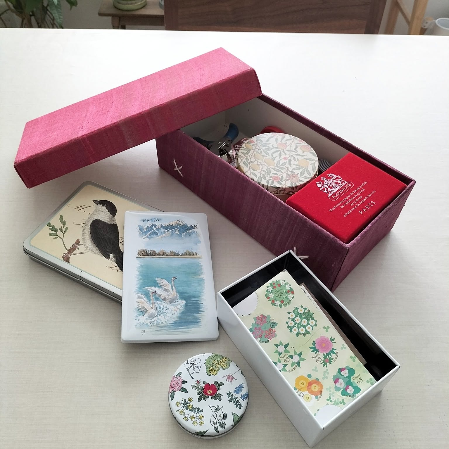 漆器 文箱 2段 引き出し付き 10%値下】新品未使用 根来塗り赤色