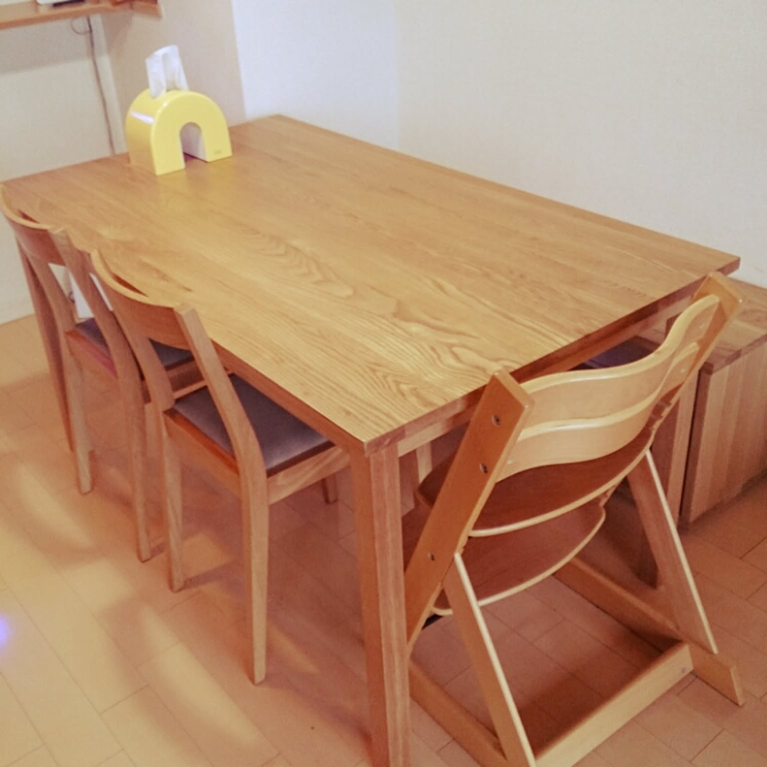 机/無印良品 ダイニングテーブル/オーク材テーブル/無垢