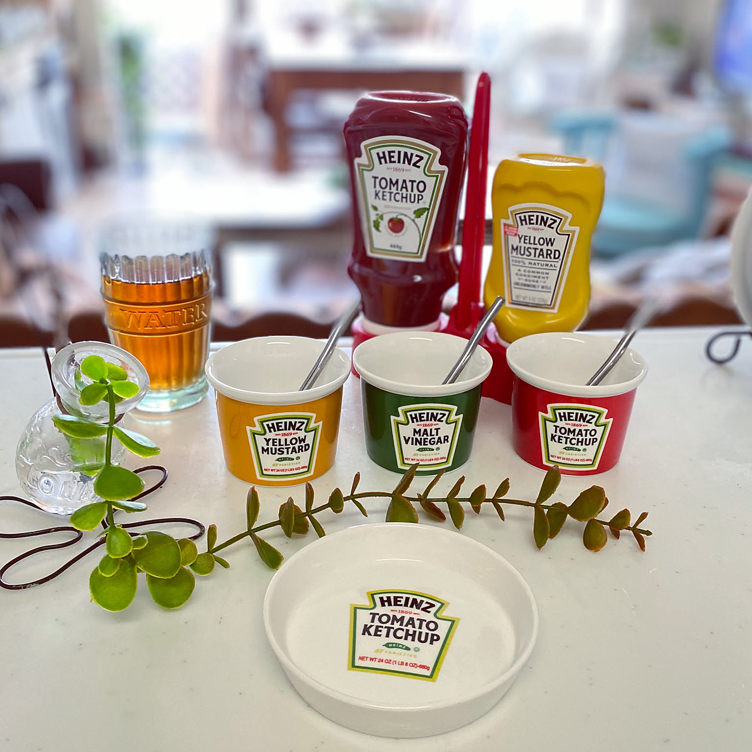Heinz ペアカウチセット 揚げ物皿 ソースカップ タンブラー