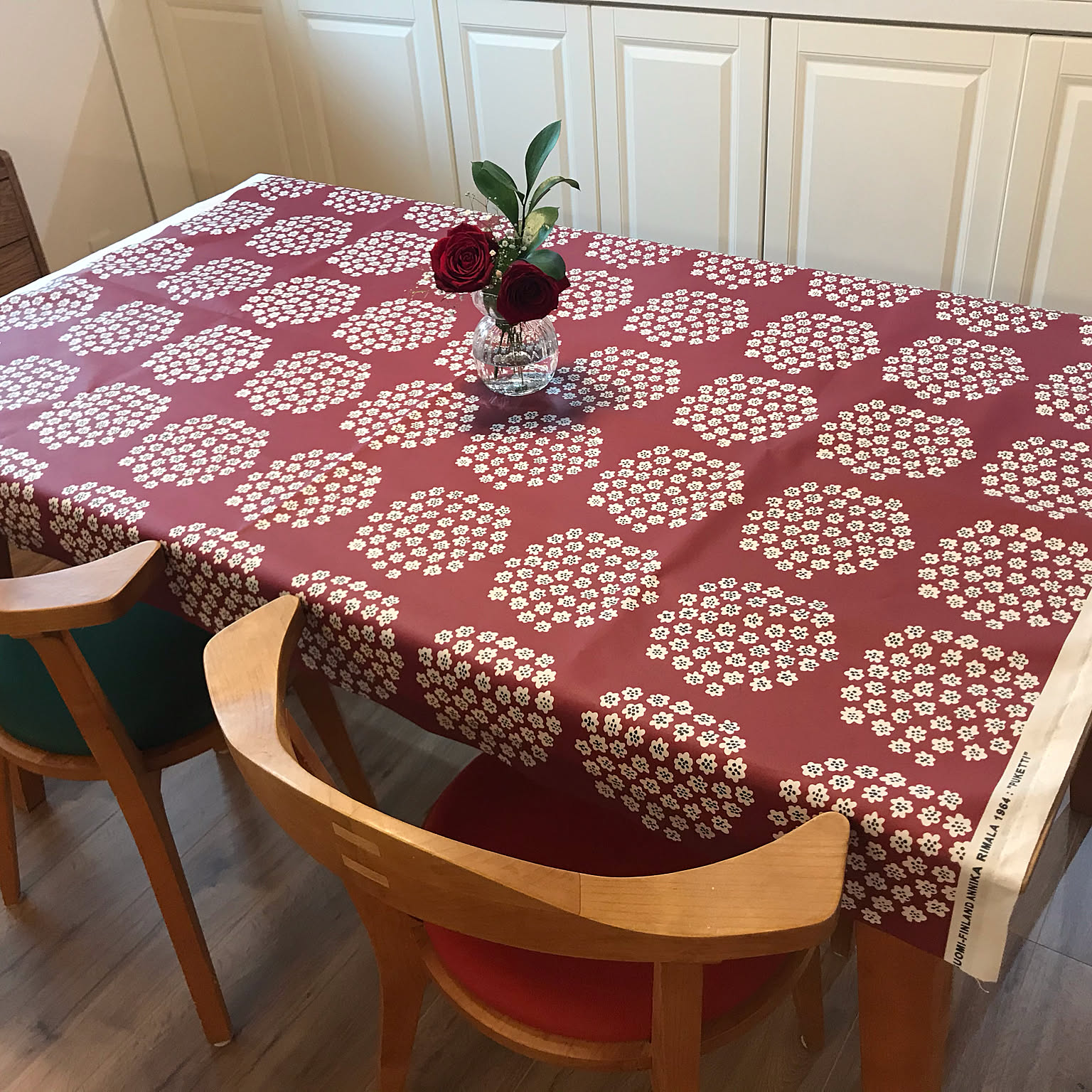 マリメッコテーブルクロスプケッティグレーピンクソコス限定