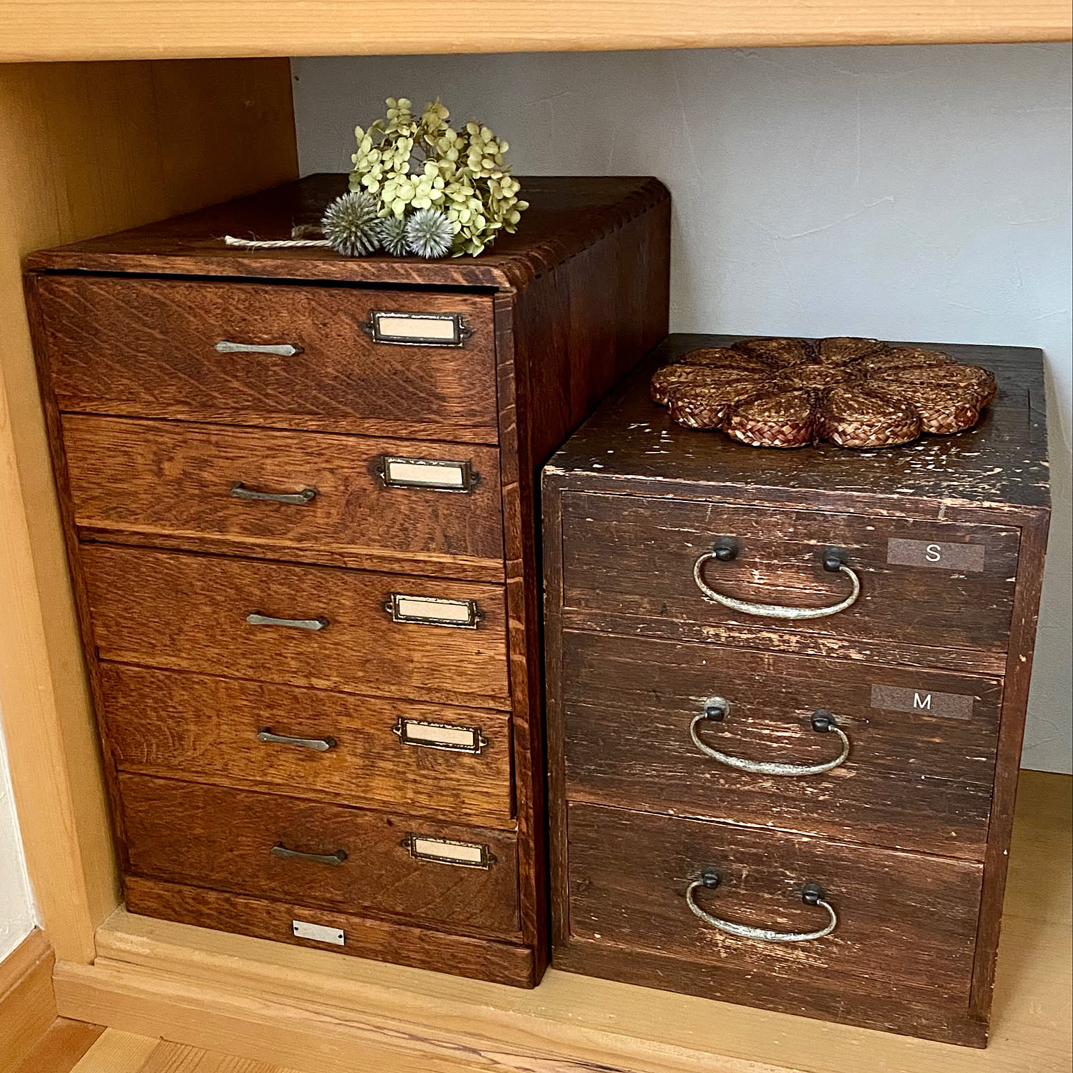 古道具 小引き出し 当時物 昭和レトロ インテリア アンティーク 小引出し #小間物引出し #小物入れ #昭和レトロ #古道具