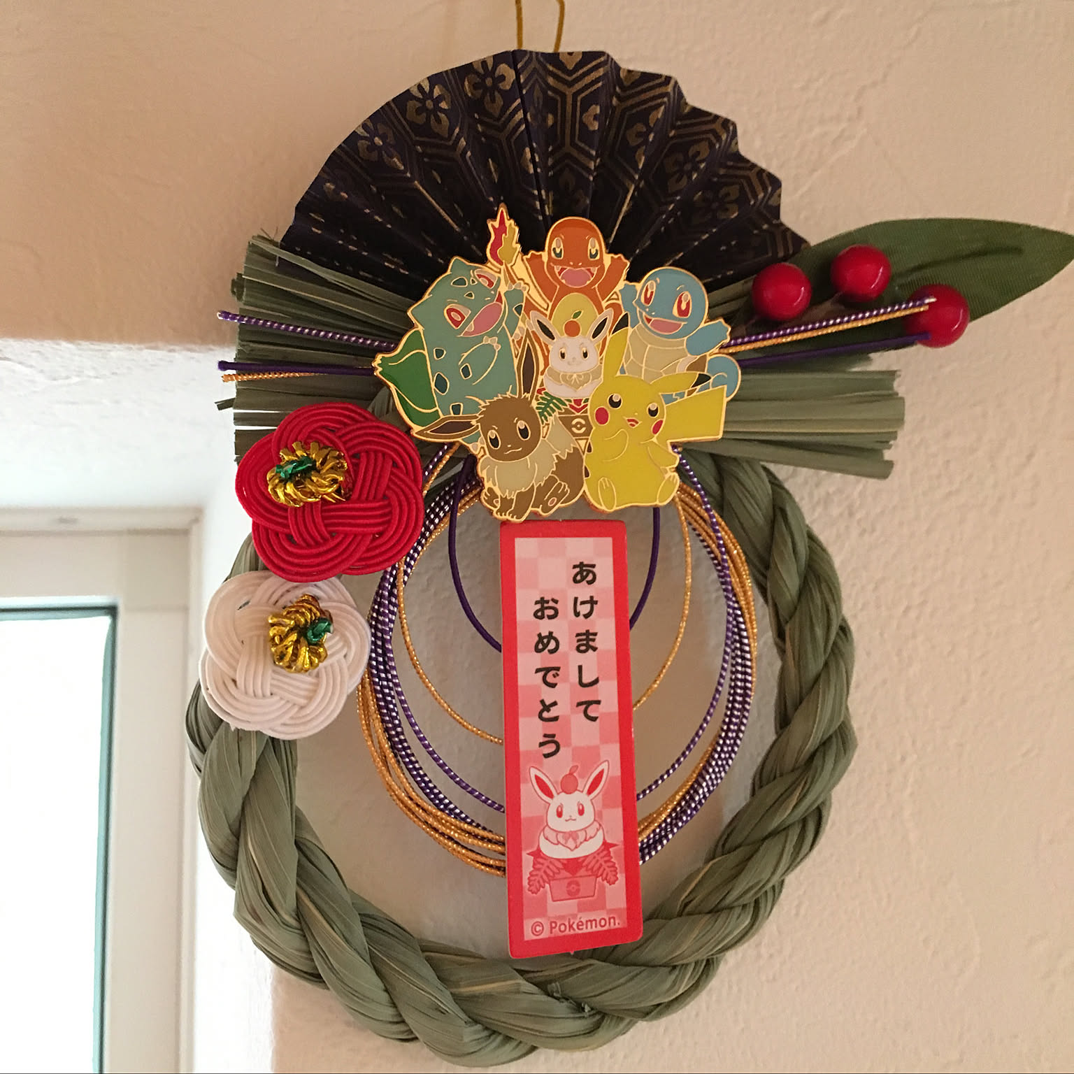 ポケモンしめ縄/玄関/入り口/お正月/イベント用なのでスルーで大丈夫
