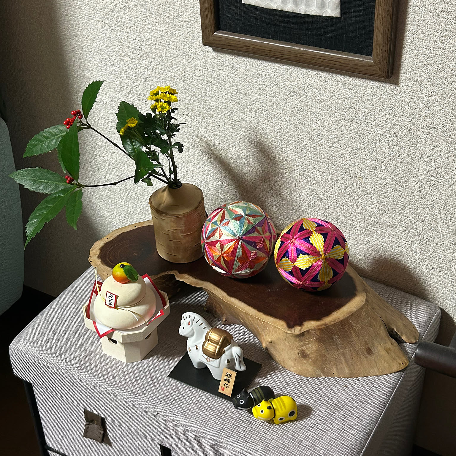 ハンドメイド手毬　お飾り 手毬 てまり ハンドメイド 祝い事 ちりめん 縮緬