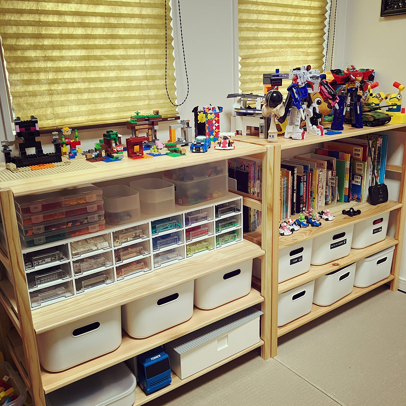 おもちゃ棚 パイン材ユニットシェルフのおすすめ商品とおしゃれな実例