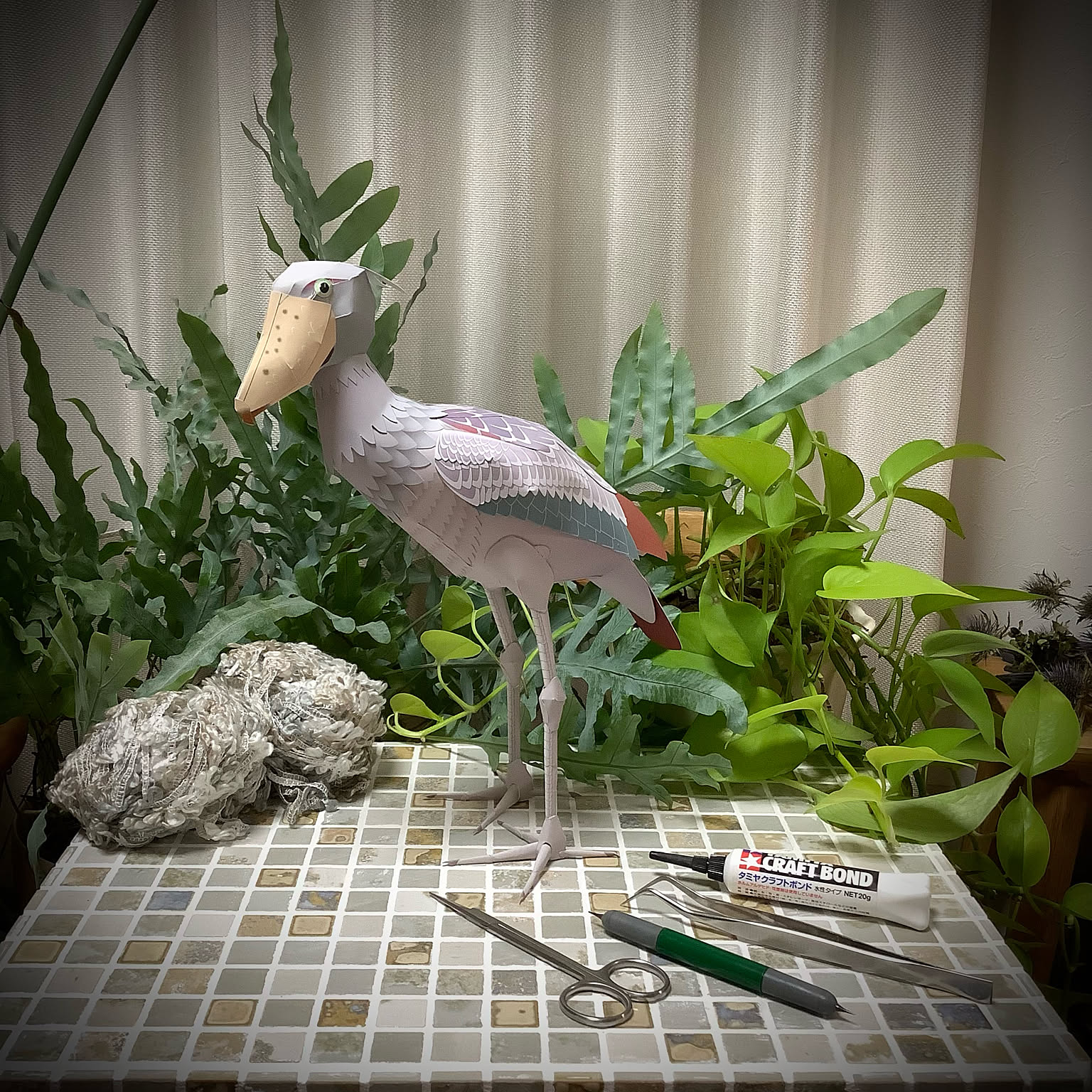 ハシビロコウ。レゴアート。鳥。カラフル。ハンドメイド。アート