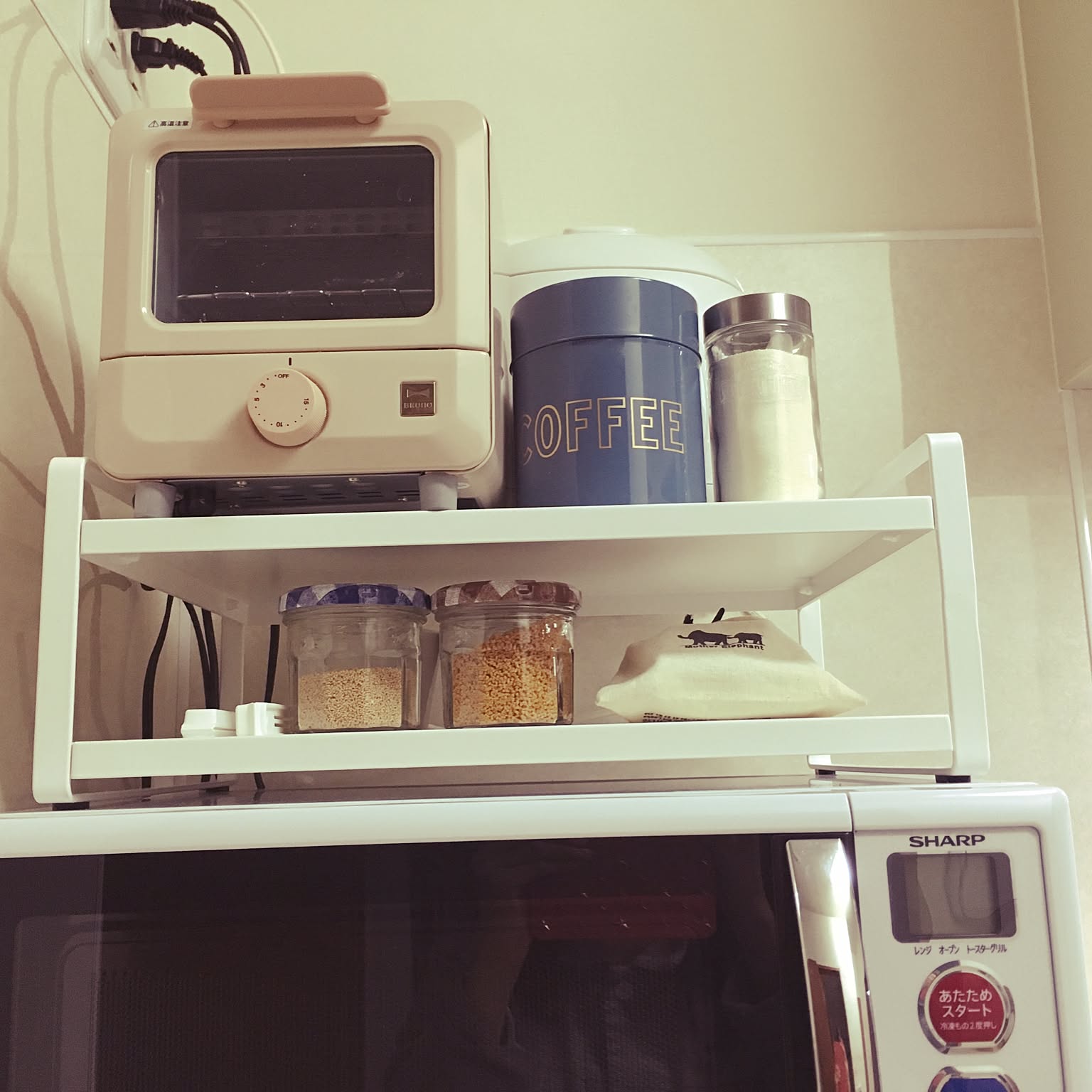 100均 レンジ上ラックの商品を使ったおしゃれなインテリア実例 ｜ RoomClip（ルームクリップ）