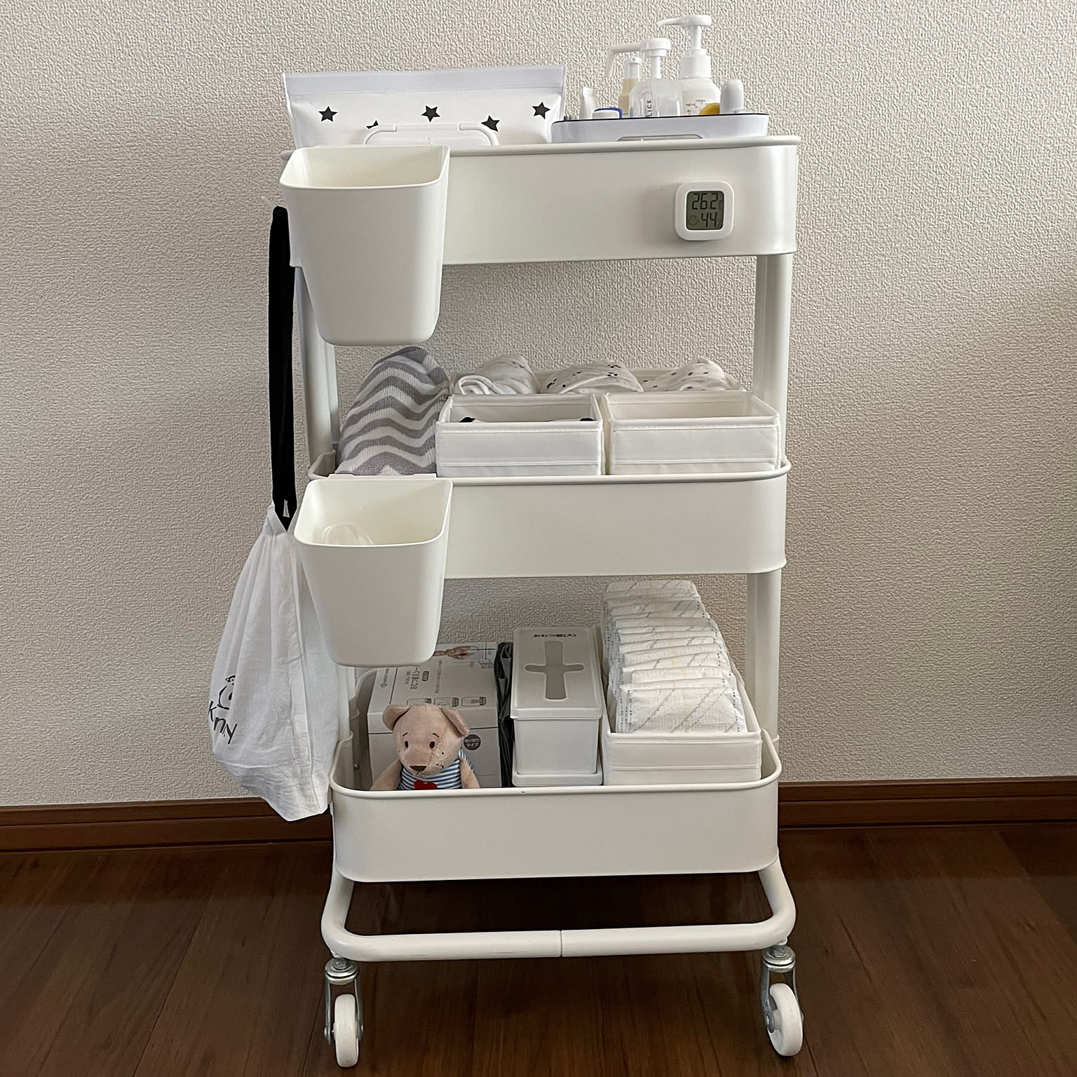 IKEAロースコグ ホワイト キッチンラック ワゴン3段 ベビーワゴン 送料無料 IKEA イケア RASKOG 正規品 ロースコグ ワゴン