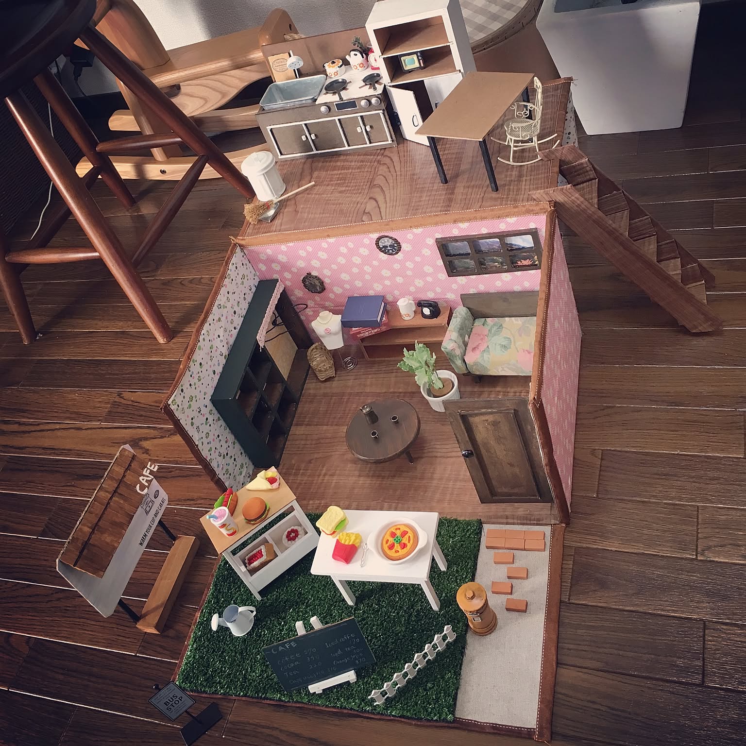 ♡開放感のあるオシャレなcafe♡ミニチュア/ドールハウス/りかちゃん 