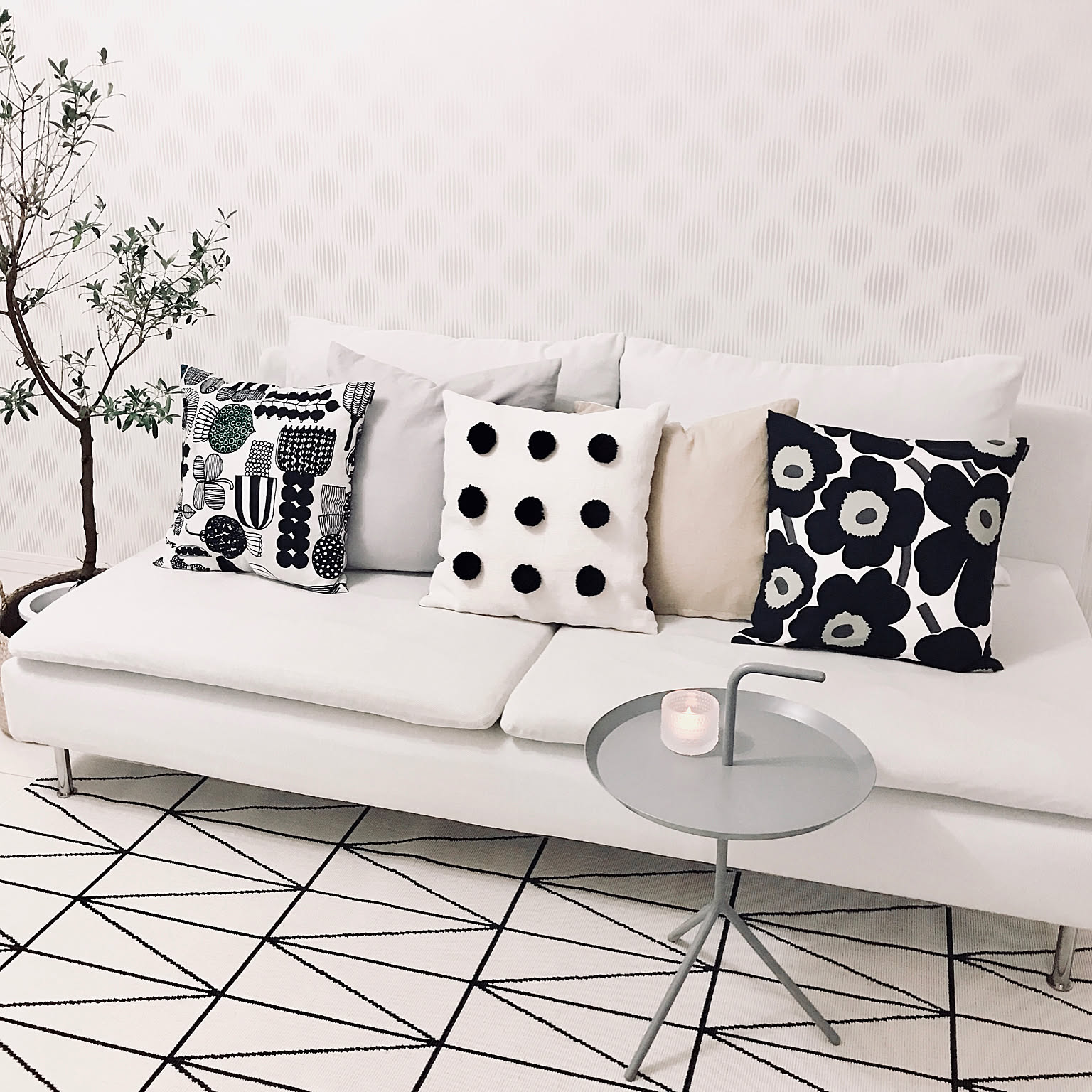 グラード　ソファ　自由自在　モダン　マリメッコのクッションカバー付き グラード ソファ 自由自在 モダン マリメッコのクッションカバー