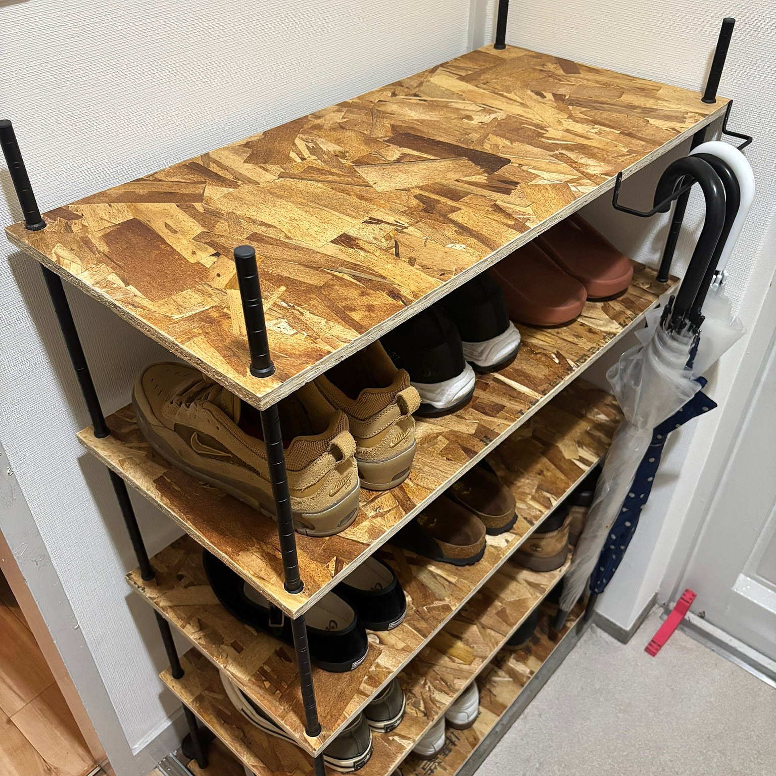 OSB合板/スタッキングシェルフ/無印良品/DIY/本棚DIYなどの