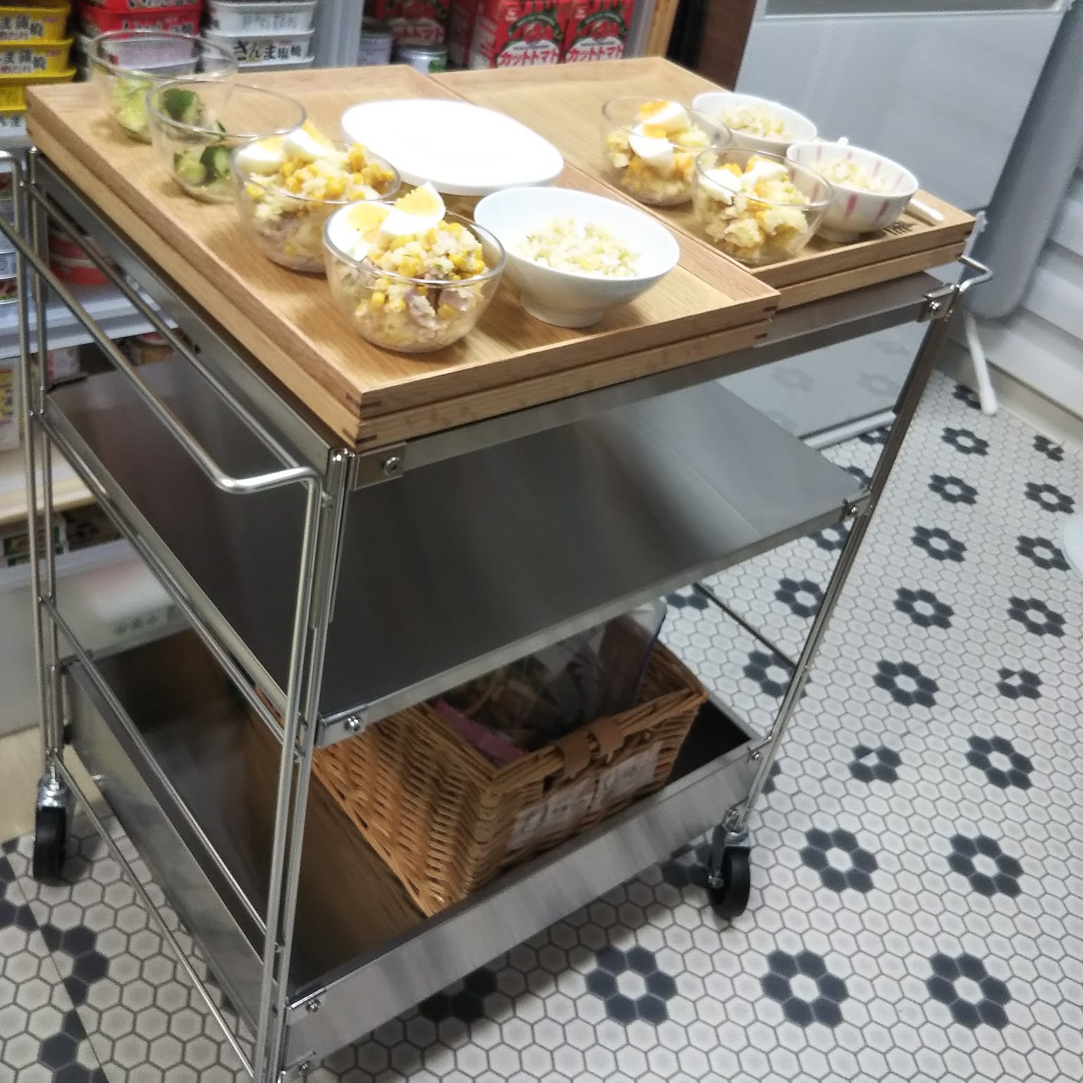 無印良品 ステンレスユニットシェルフワゴン ステンレスユニットシェルフワゴンセット | 無印良品