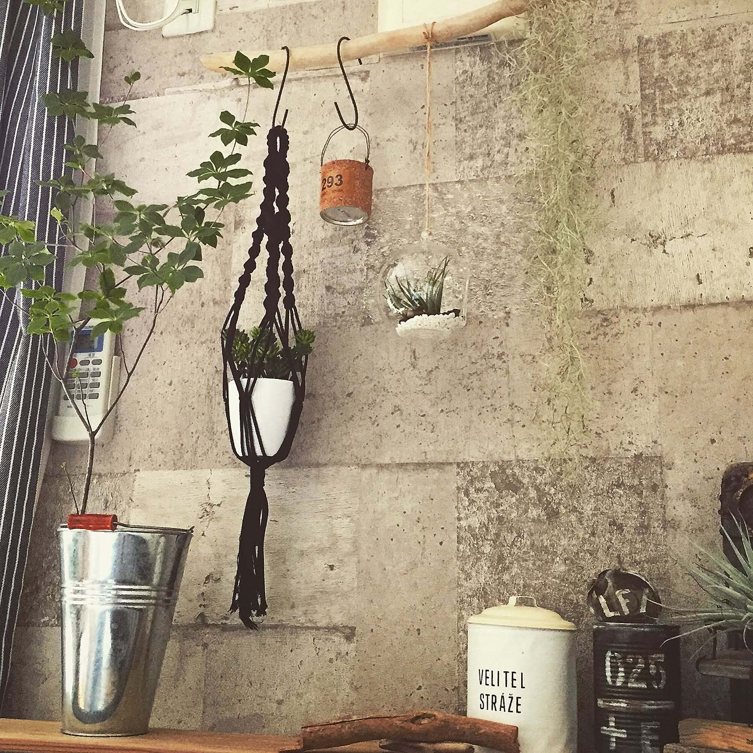 コンクリート 流木のおしゃれなアレンジ・飾り方のインテリア実例