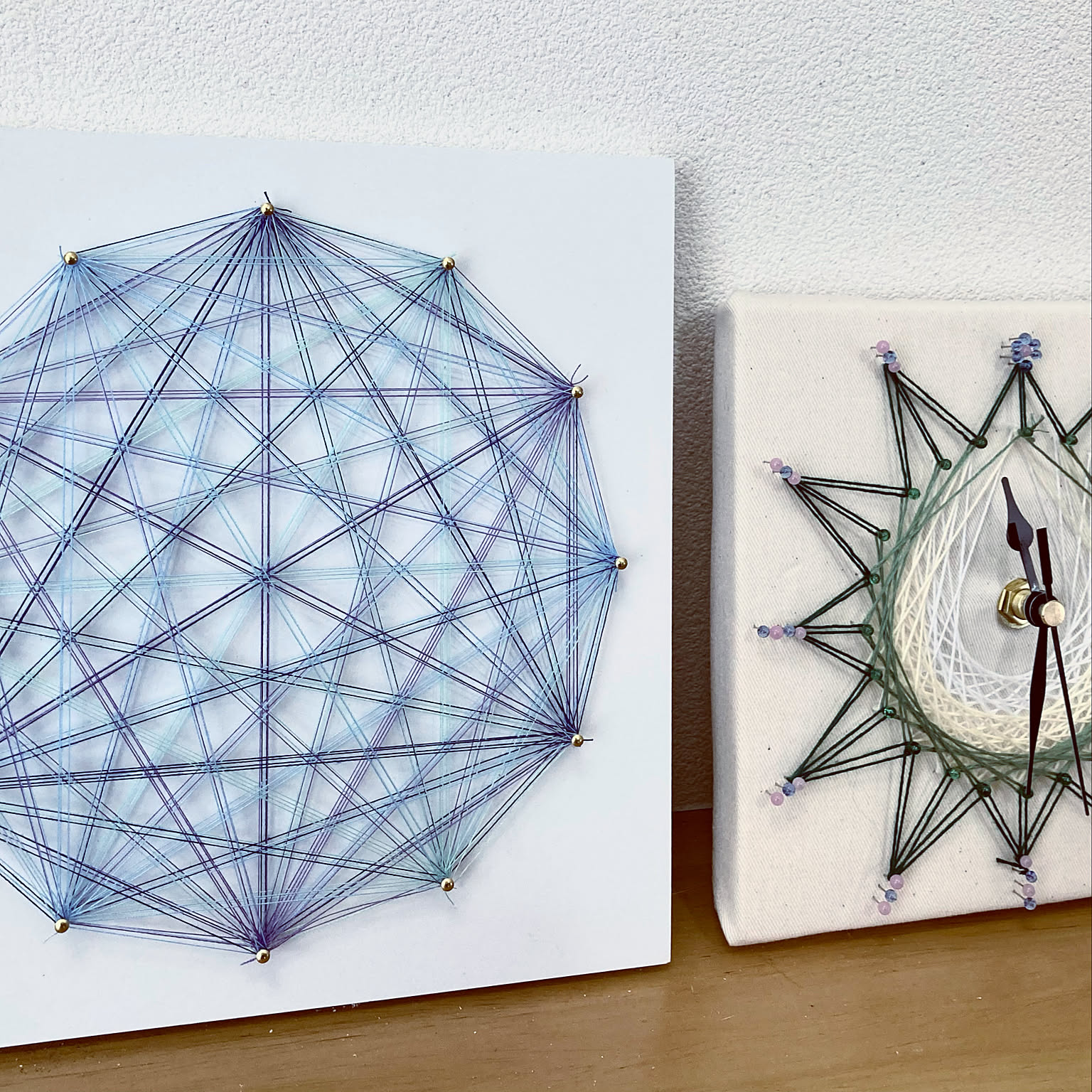 ストリングアート陰陽 光と影 表裏一体 インテリア 糸かけアート陰陽